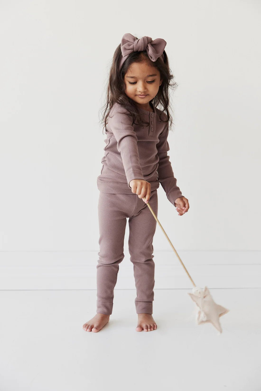 Organic Cotton Fine Rib Legging - Deep Cocoa | LAST ONE NB