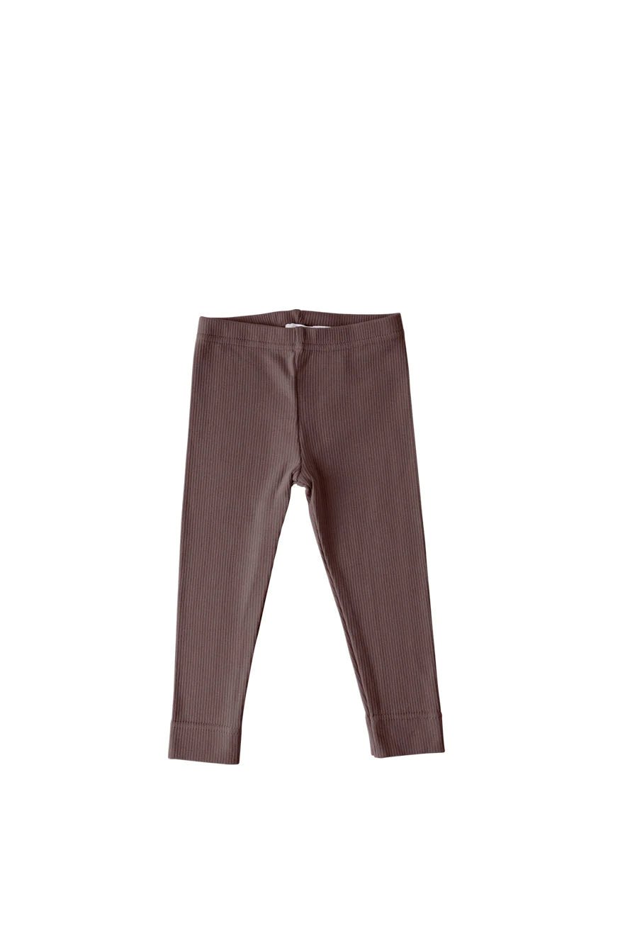 Organic Cotton Fine Rib Legging - Deep Cocoa | LAST ONE NB