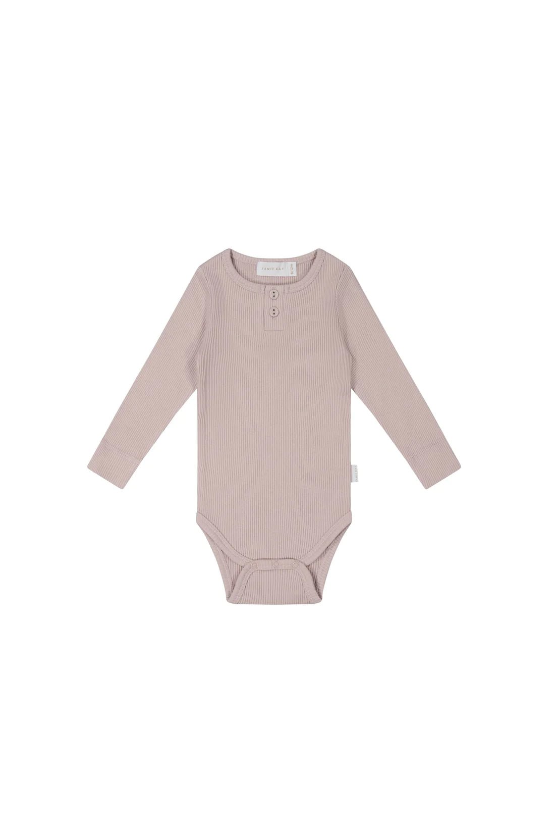 Organic Cotton Fine Rib Long Sleeve Bodysuit || Primrose - LAST ONE 6/12M