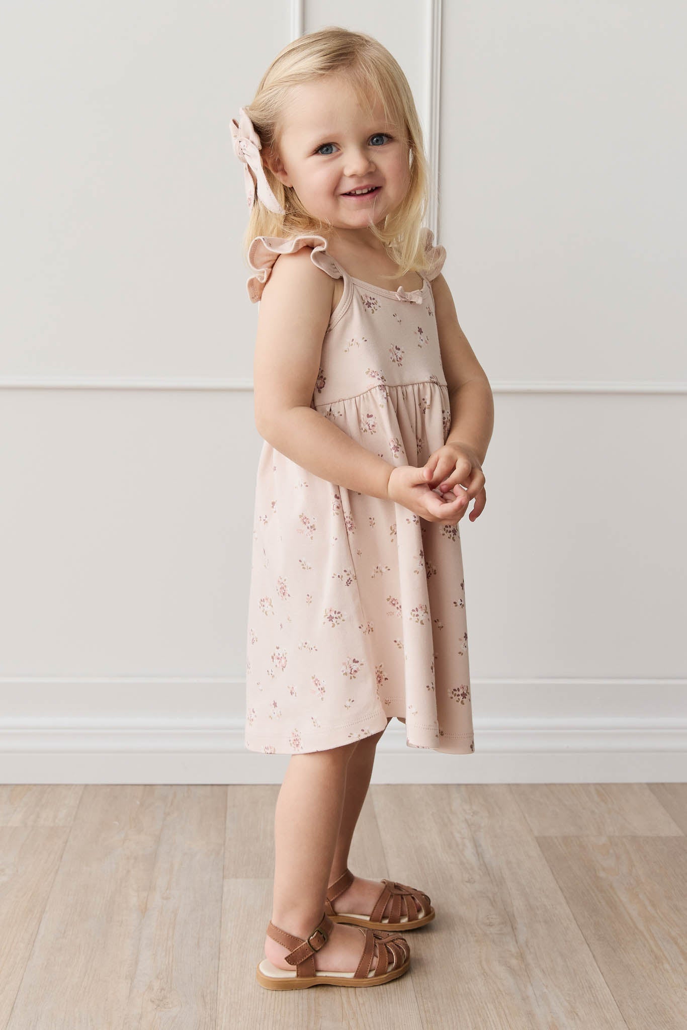 Organic Cotton Gracelyn Dress || Petite Fleur Soft Peony
