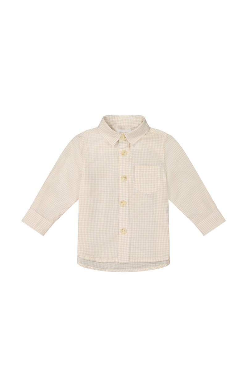 Organic Cotton Isaiah Shirt - Sesame Gingham