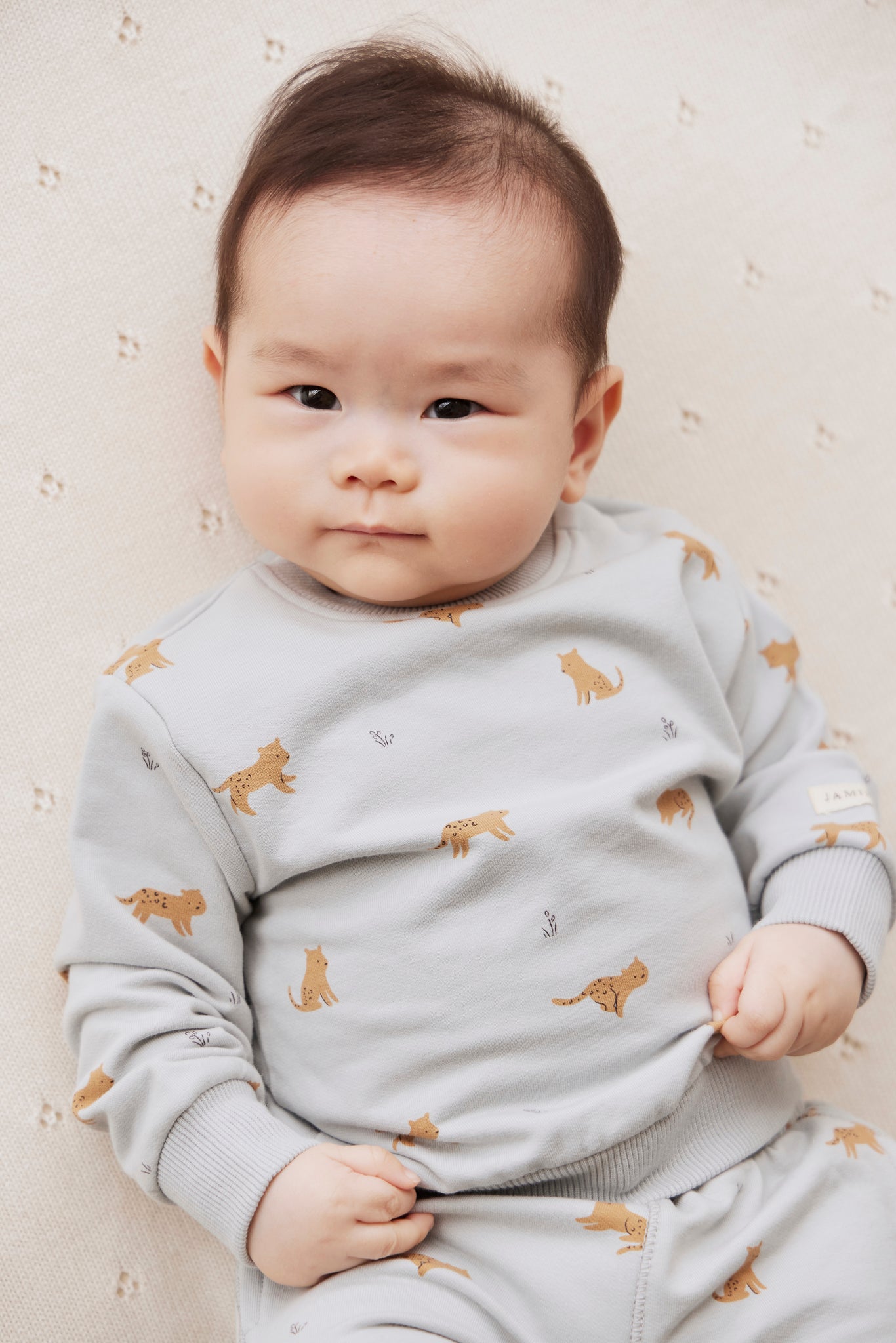 Organic Cotton Jalen Oversized Sweatshirt - Lenny Leopard Ocean Spray