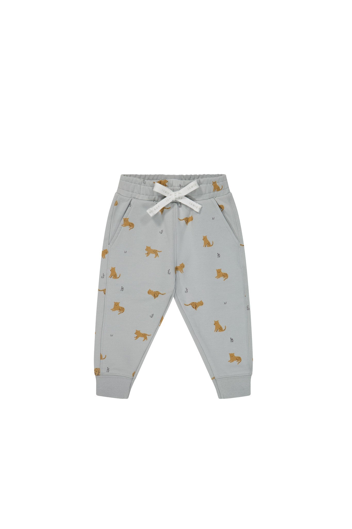 Organic Cotton Jalen Track Pant - Lenny Leopard Ocean Spray