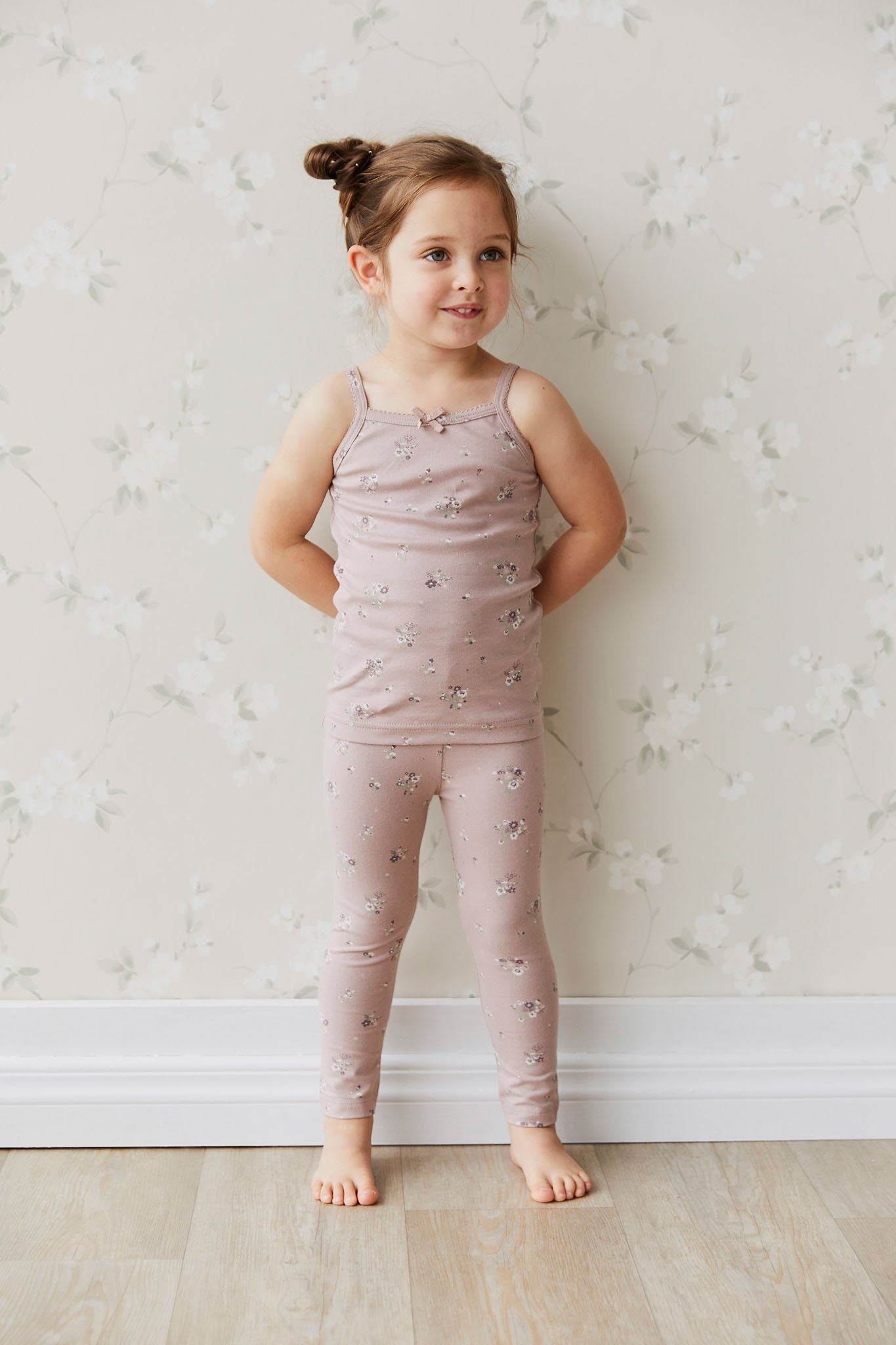 Organic Cotton Legging - Lauren Floral Fawn