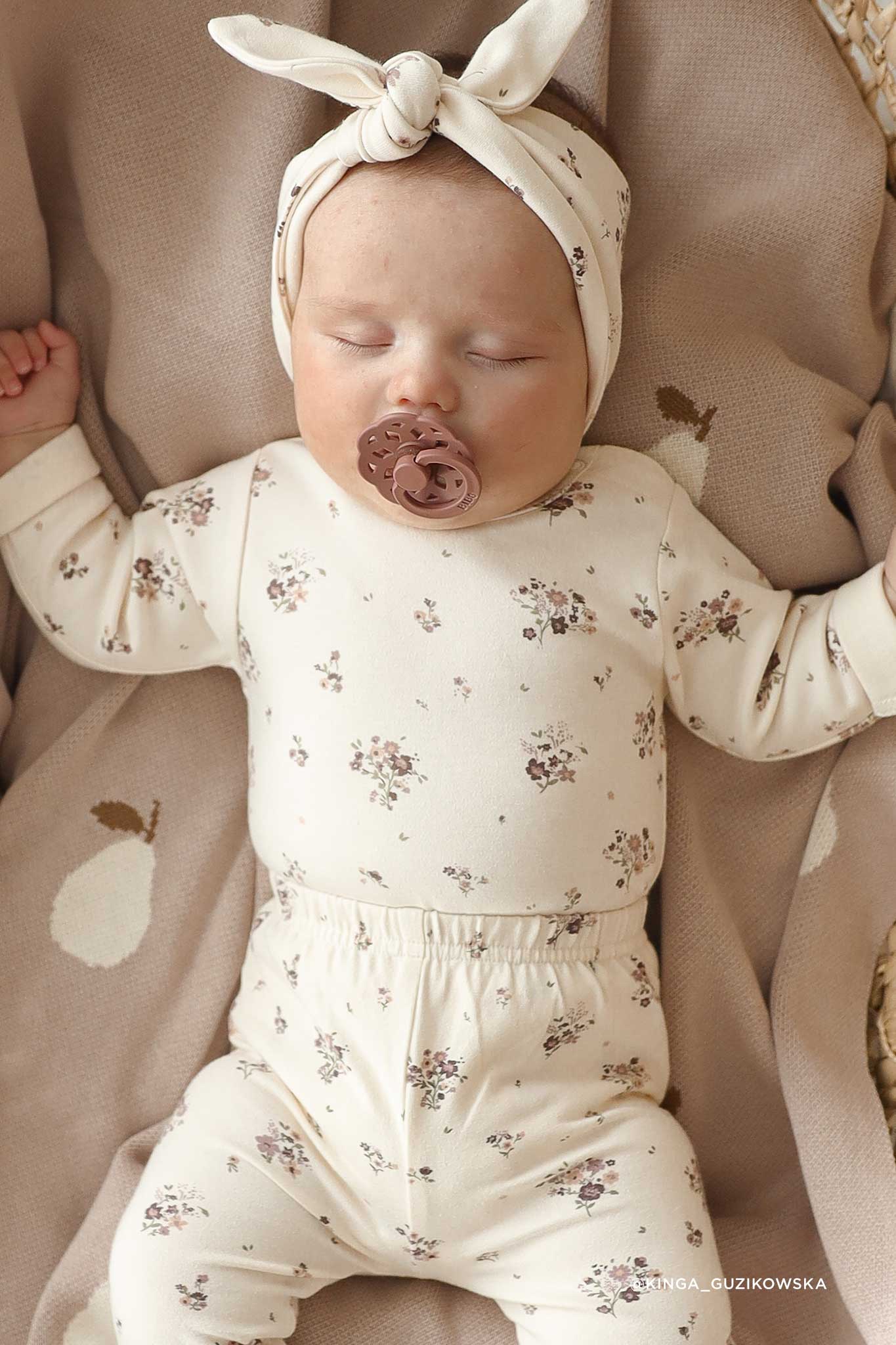 Organic Cotton Long Sleeve Bodysuit - Lauren Floral | LAST ONE 2Y