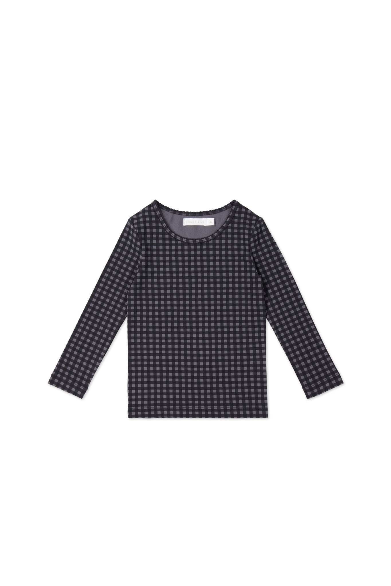Organic Cotton Long Sleeve Top || Gingham Night