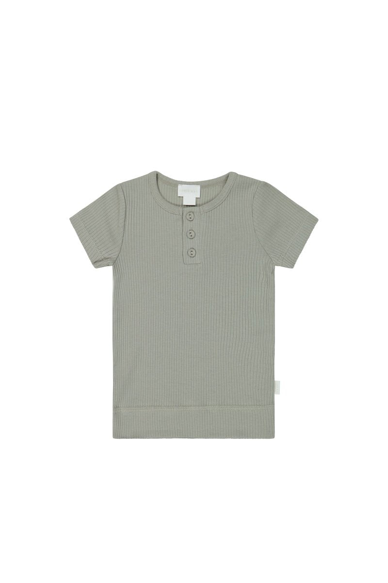 Organic Cotton Modal Henley Tee - Willow