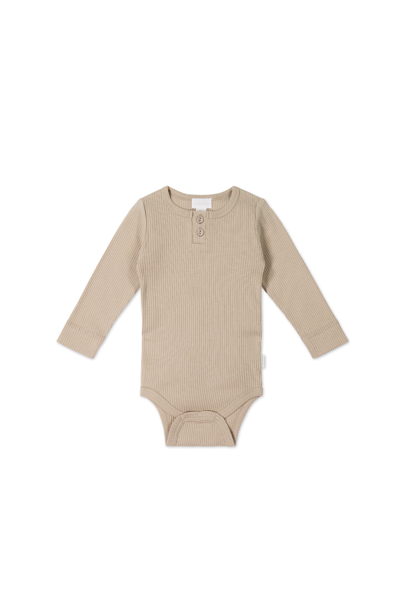 Organic Cotton Modal Long Sleeve Bodysuit || Fawn