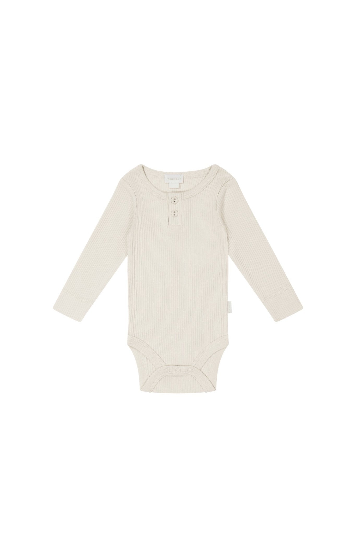 Organic Cotton Modal Long Sleeve Bodysuit - Milk