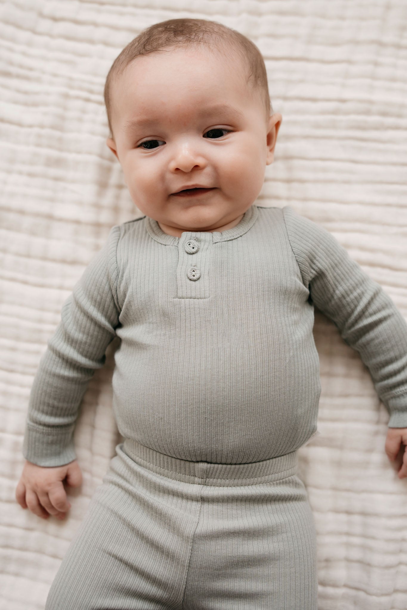 Organic Cotton Modal Long Sleeve Bodysuit - Rye