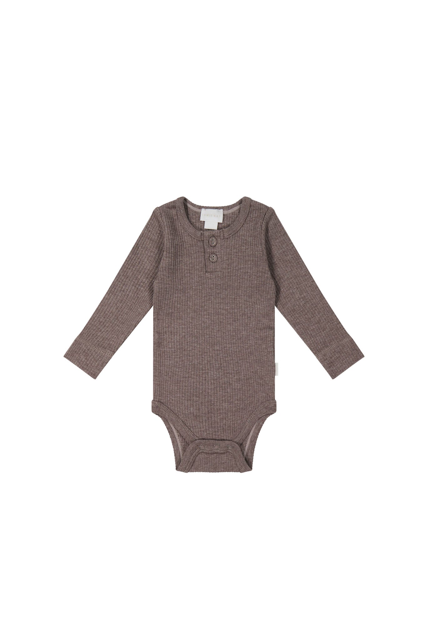 Organic Cotton Modal Long Sleeve Bodysuit - Truffle Marle