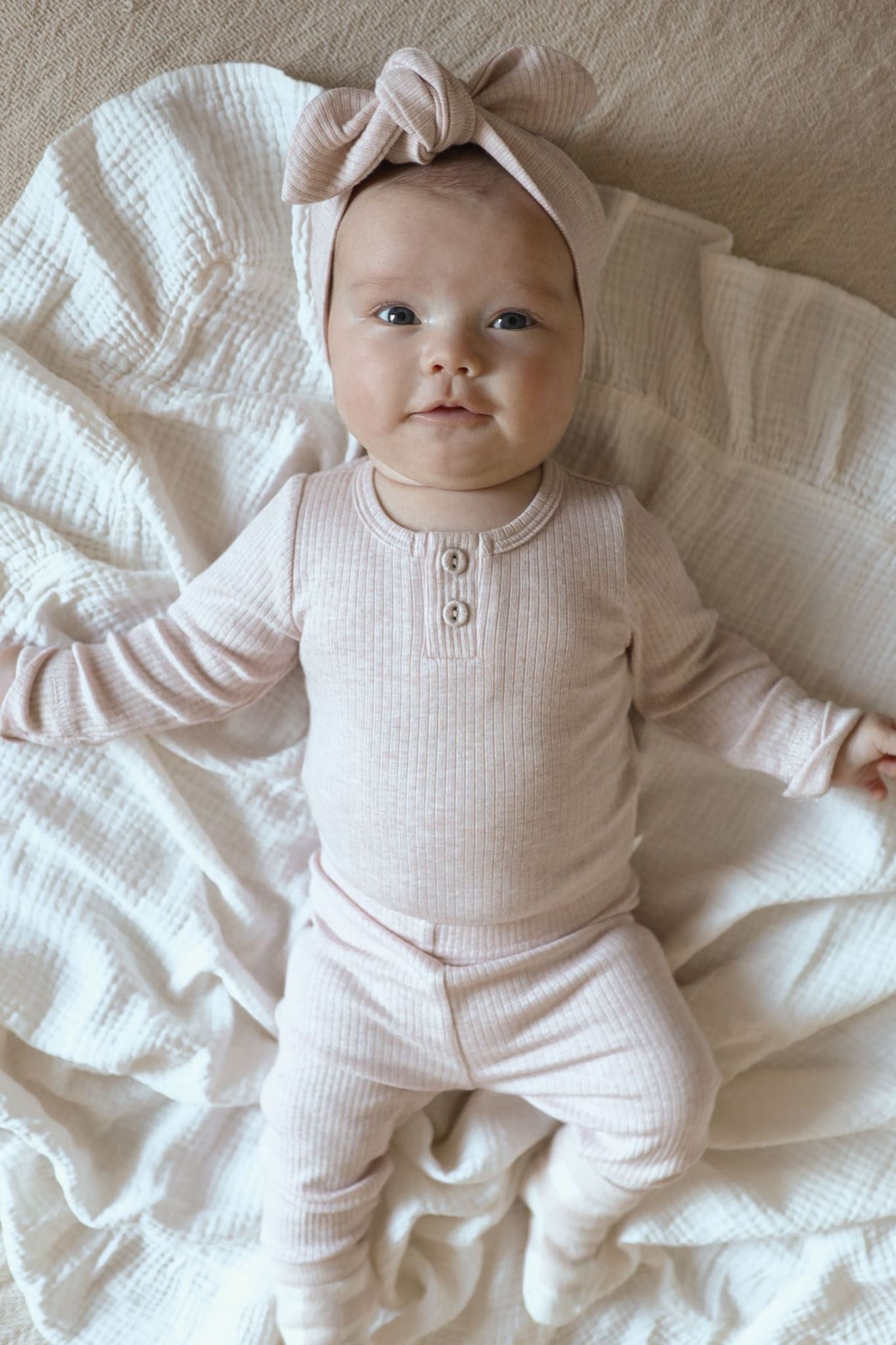 Organic Cotton Modal Long Sleeve Bodysuit - Violet Tint Marle