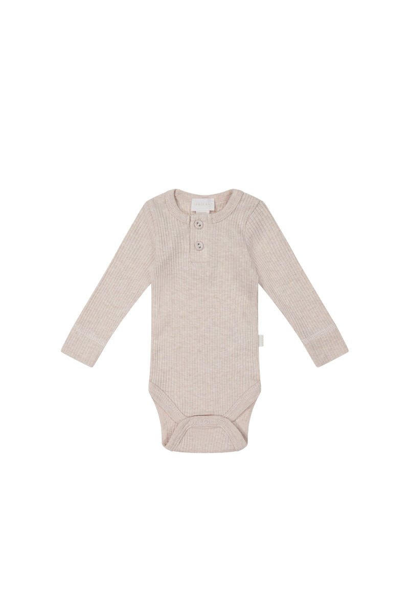 Organic Cotton Modal Long Sleeve Bodysuit - Violet Tint Marle