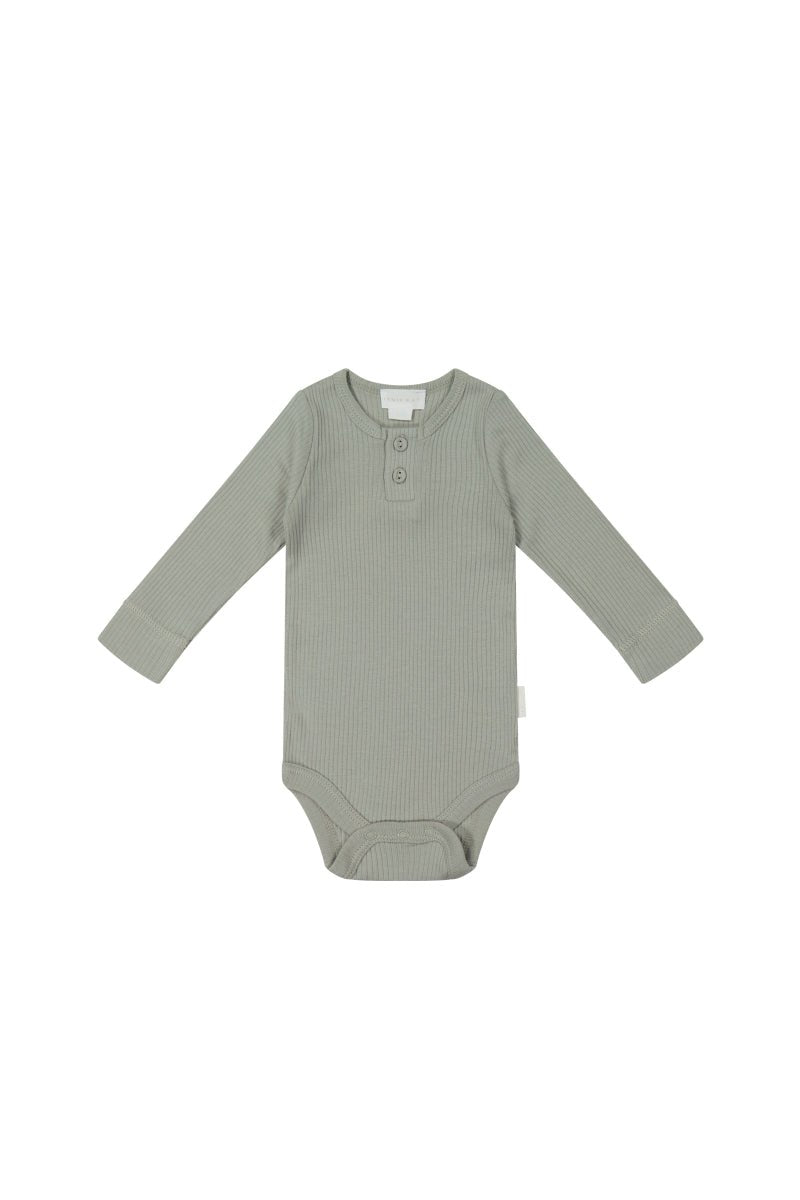 Organic Cotton Modal Long Sleeve Bodysuit - Willow