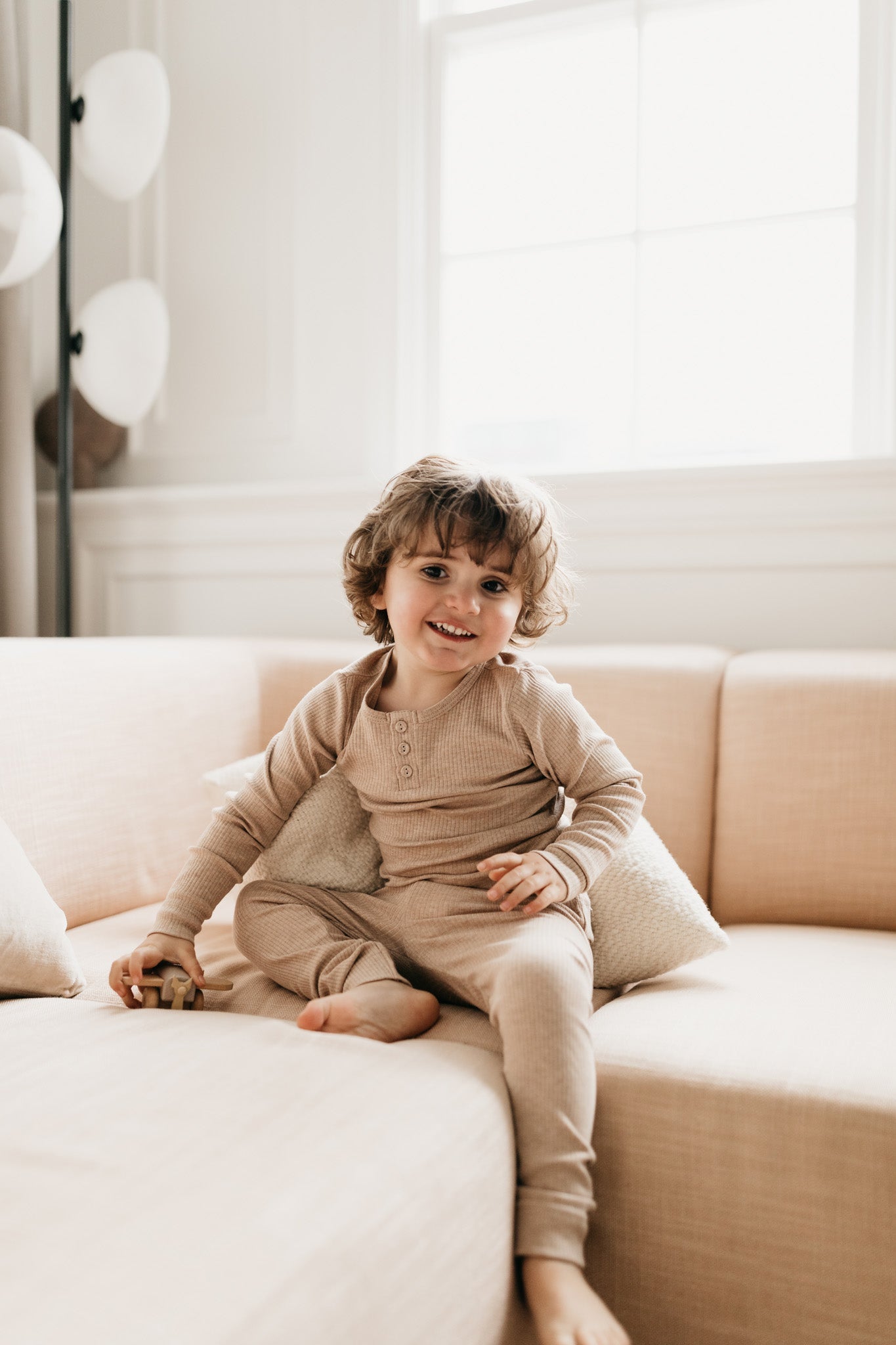 Organic Cotton Modal Long Sleeve Henley - Bunny Marle