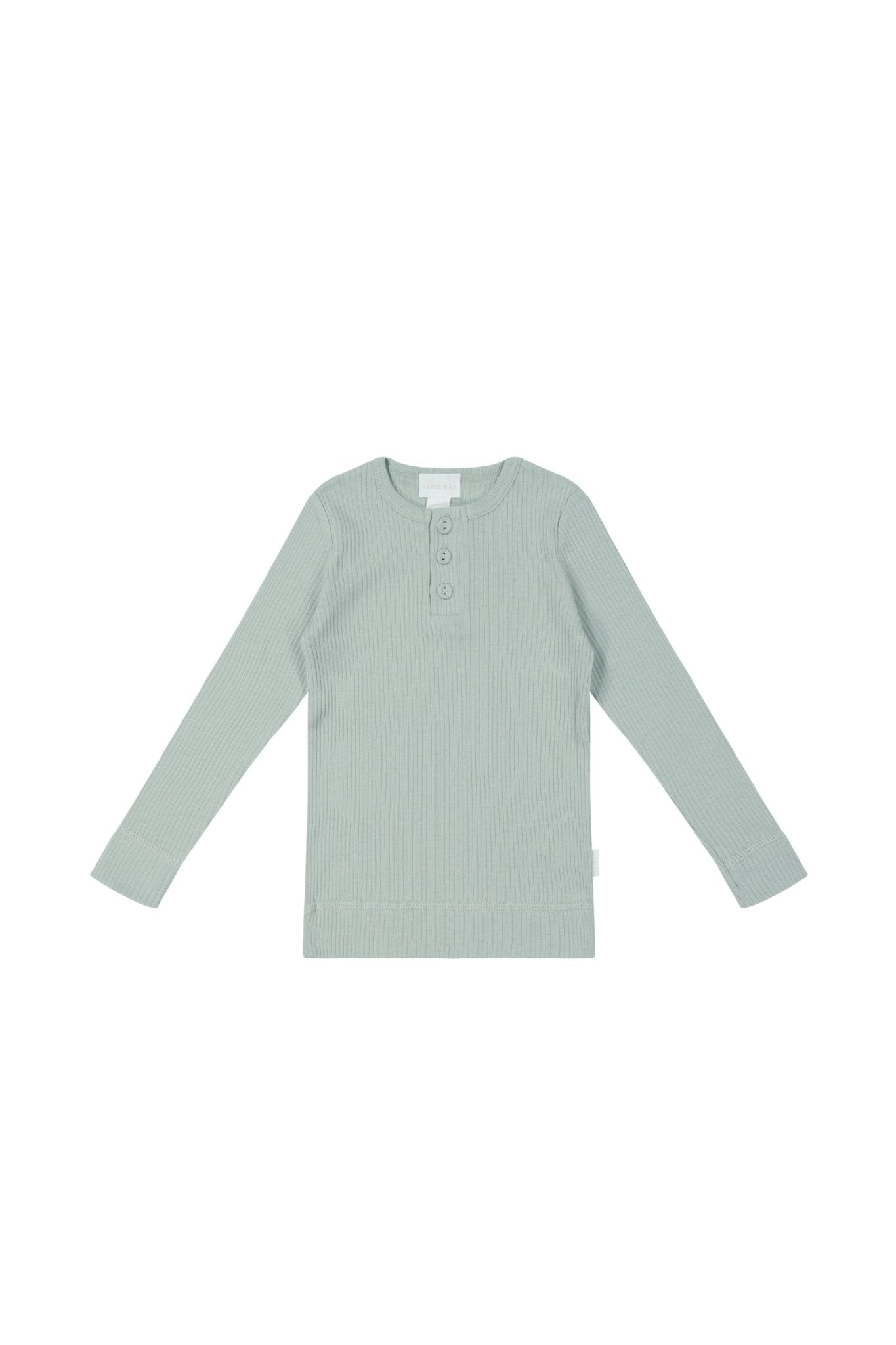 Organic Cotton Modal Long Sleeve Henley - Mineral