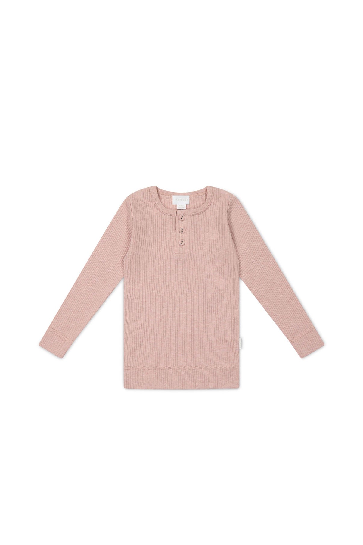 Organic Cotton Modal Long Sleeve Henley || Peony Marle