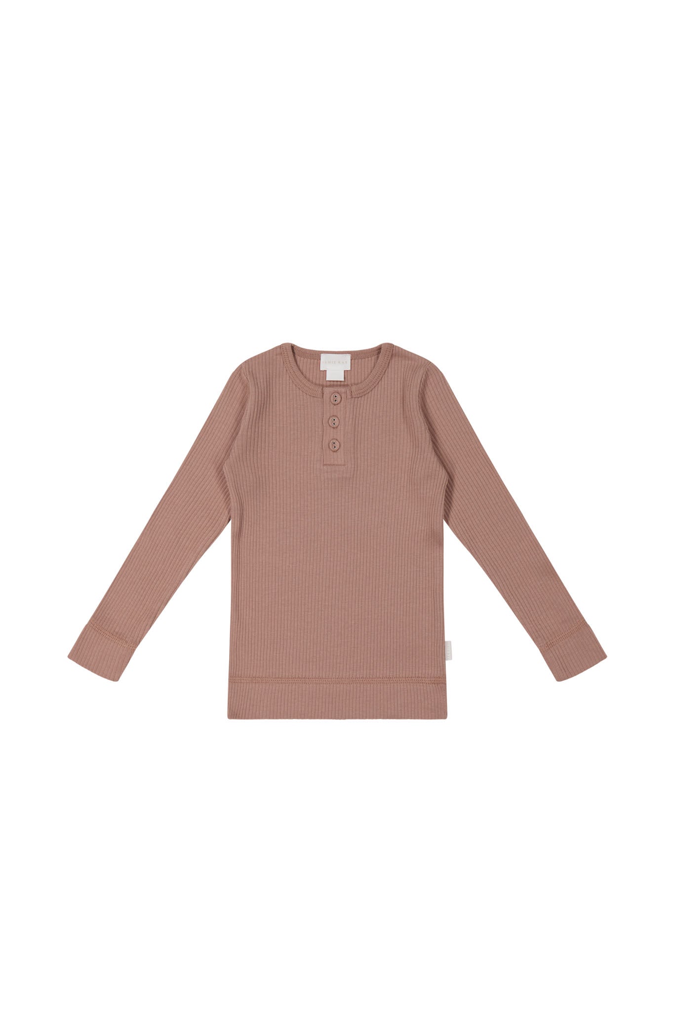Organic Cotton Modal Long Sleeve Henley - Powder