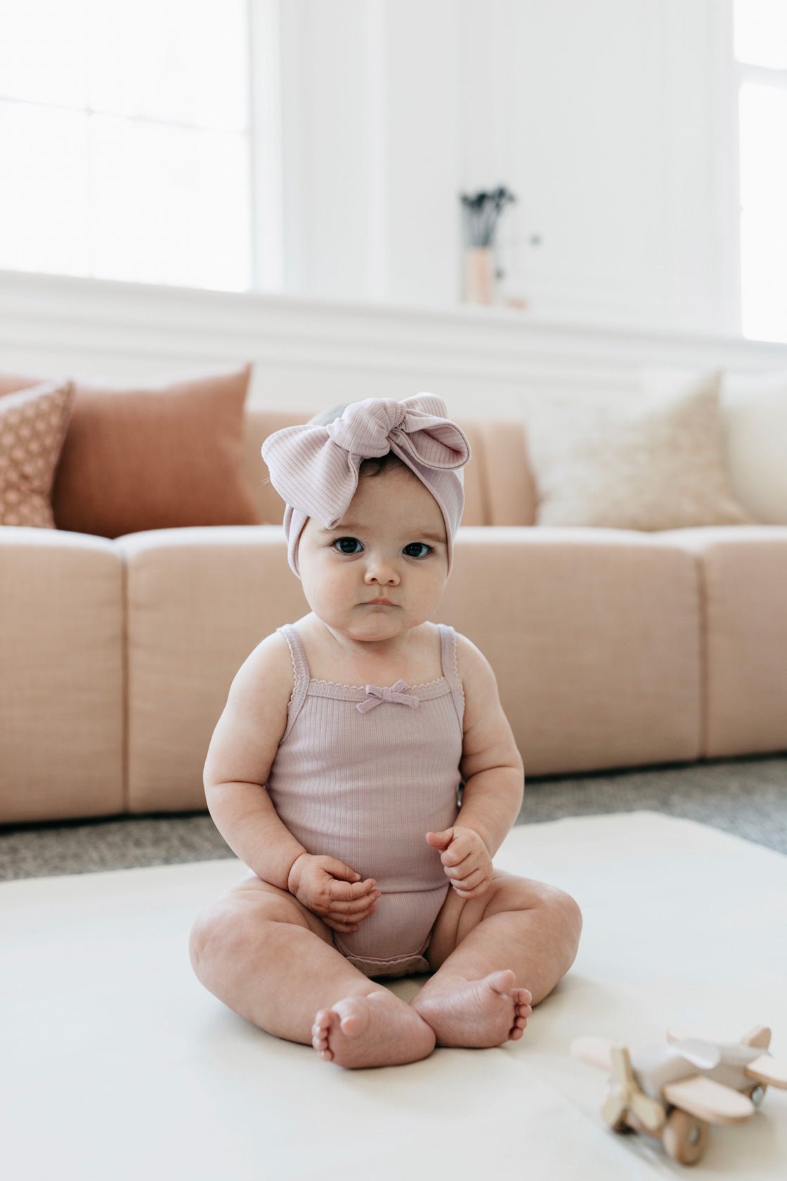 Organic Cotton Modal Singlet Bodysuit - Blossom