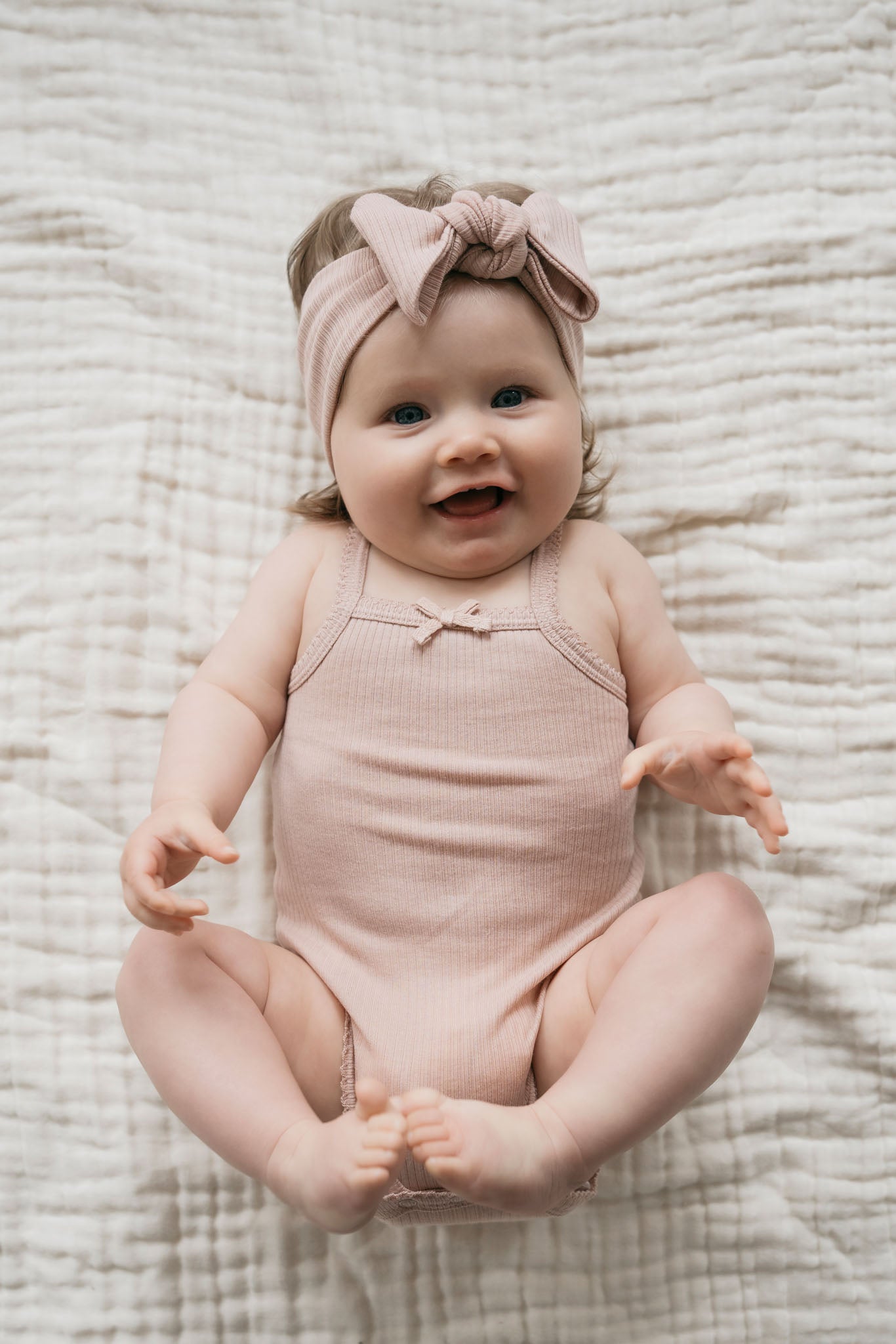Organic Cotton Modal Singlet Bodysuit - Dusky Rose