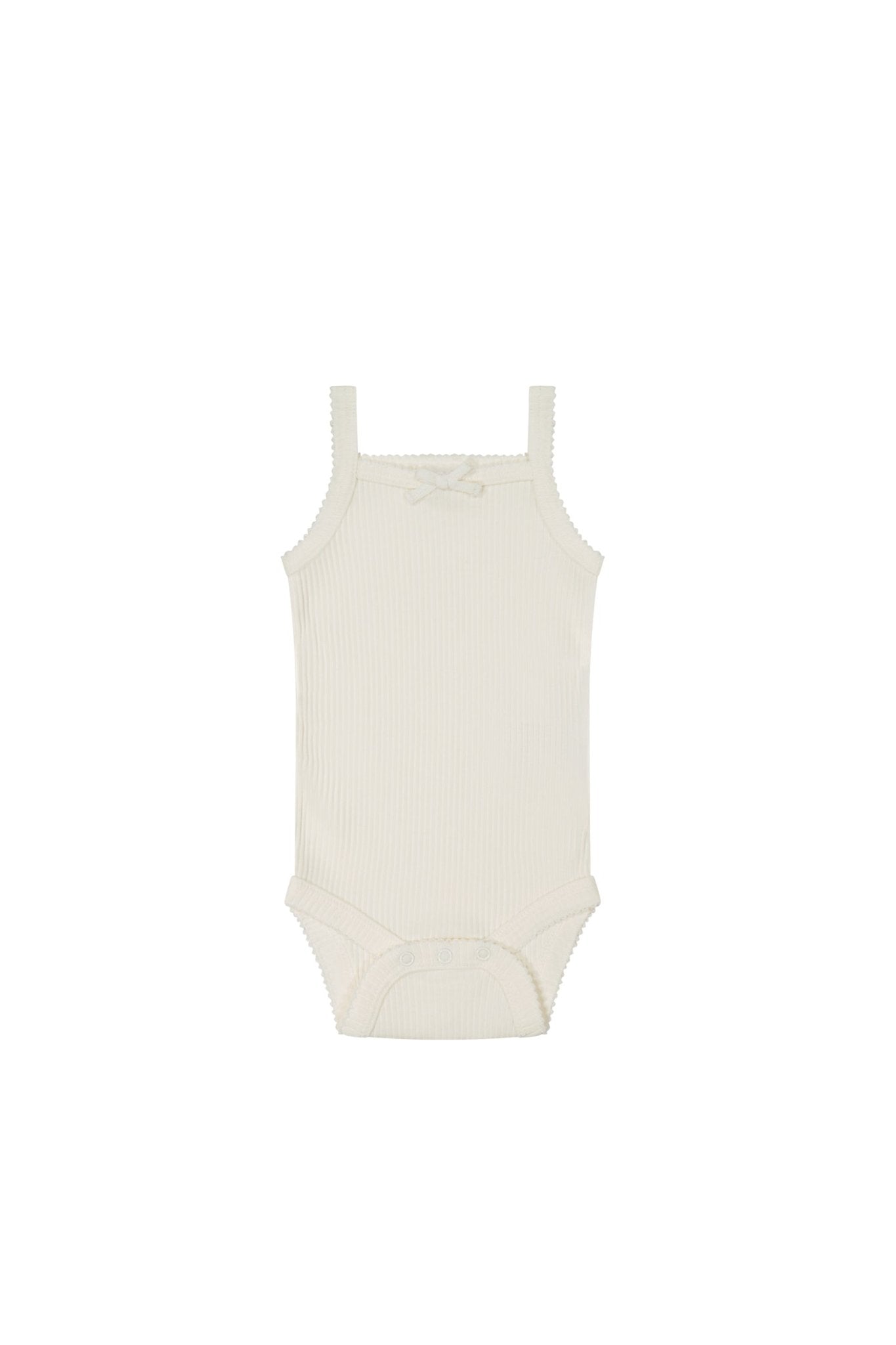 Organic Cotton Modal Singlet Bodysuit - Milk