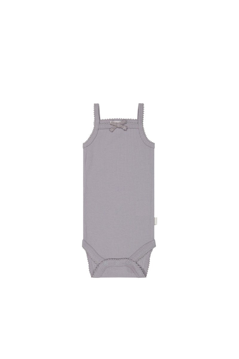 Organic Cotton Modal Singlet Bodysuit - Moon