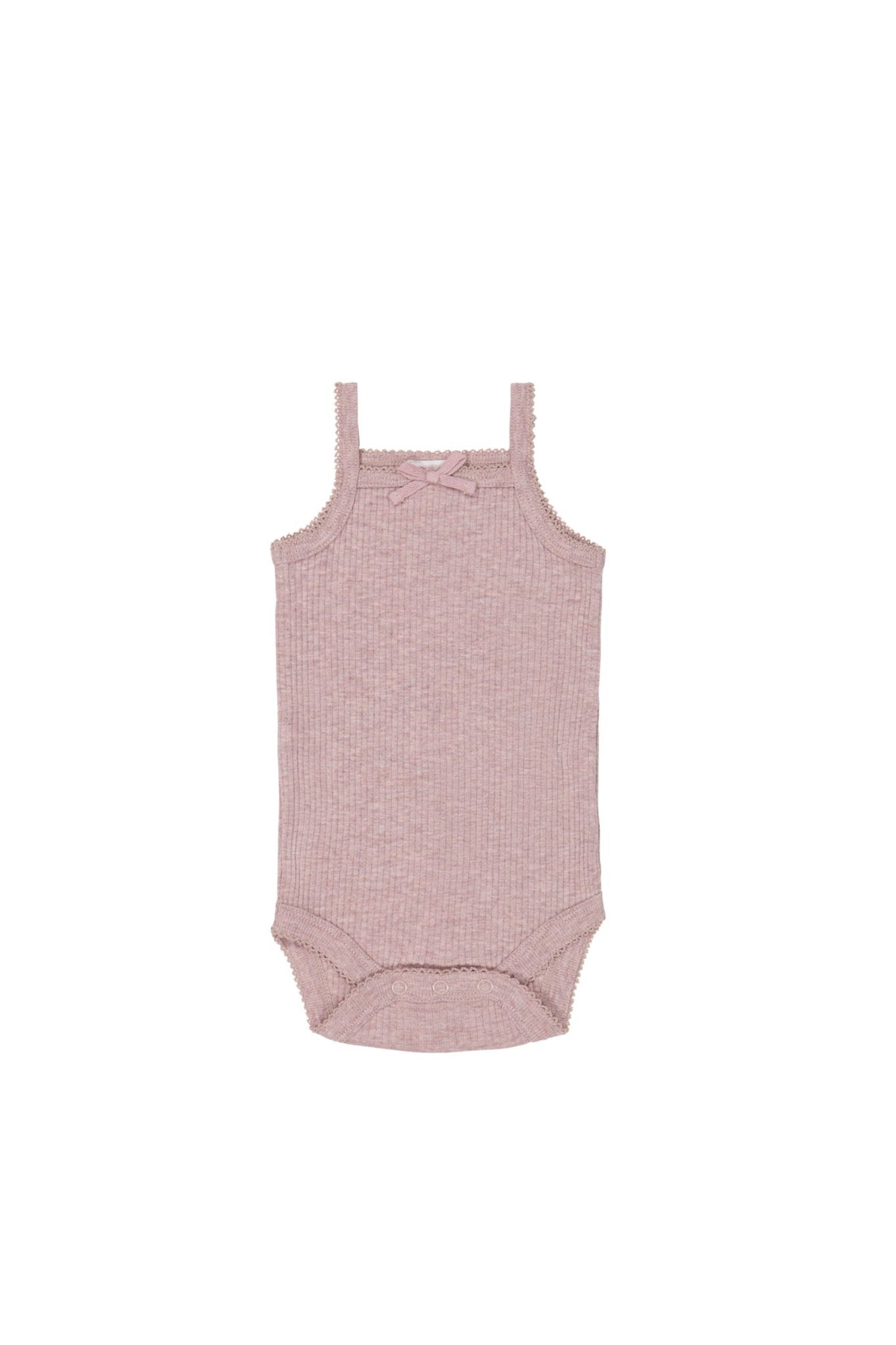 Organic Cotton Modal Singlet Bodysuit - Mushroom Marle
