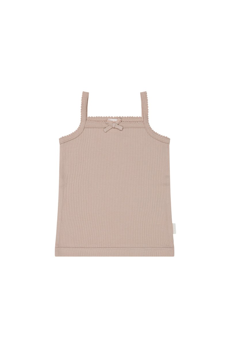 Organic Cotton Modal Singlet - Dusky Rose