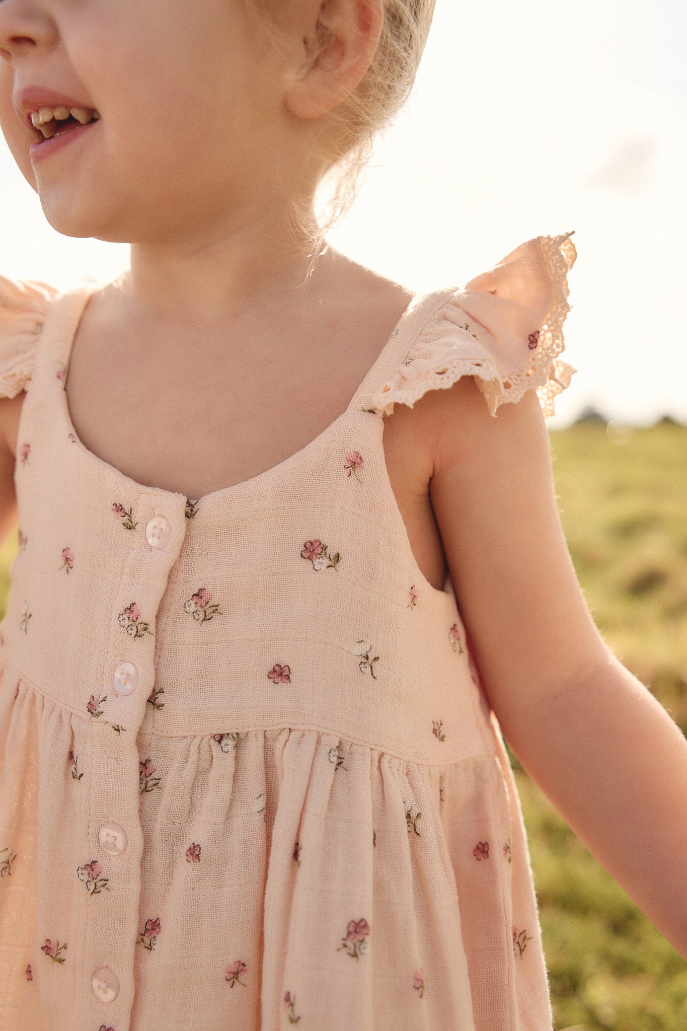 Organic Cotton Muslin Cassie Top || Meredith Morganite - LAST ONE 3/6M