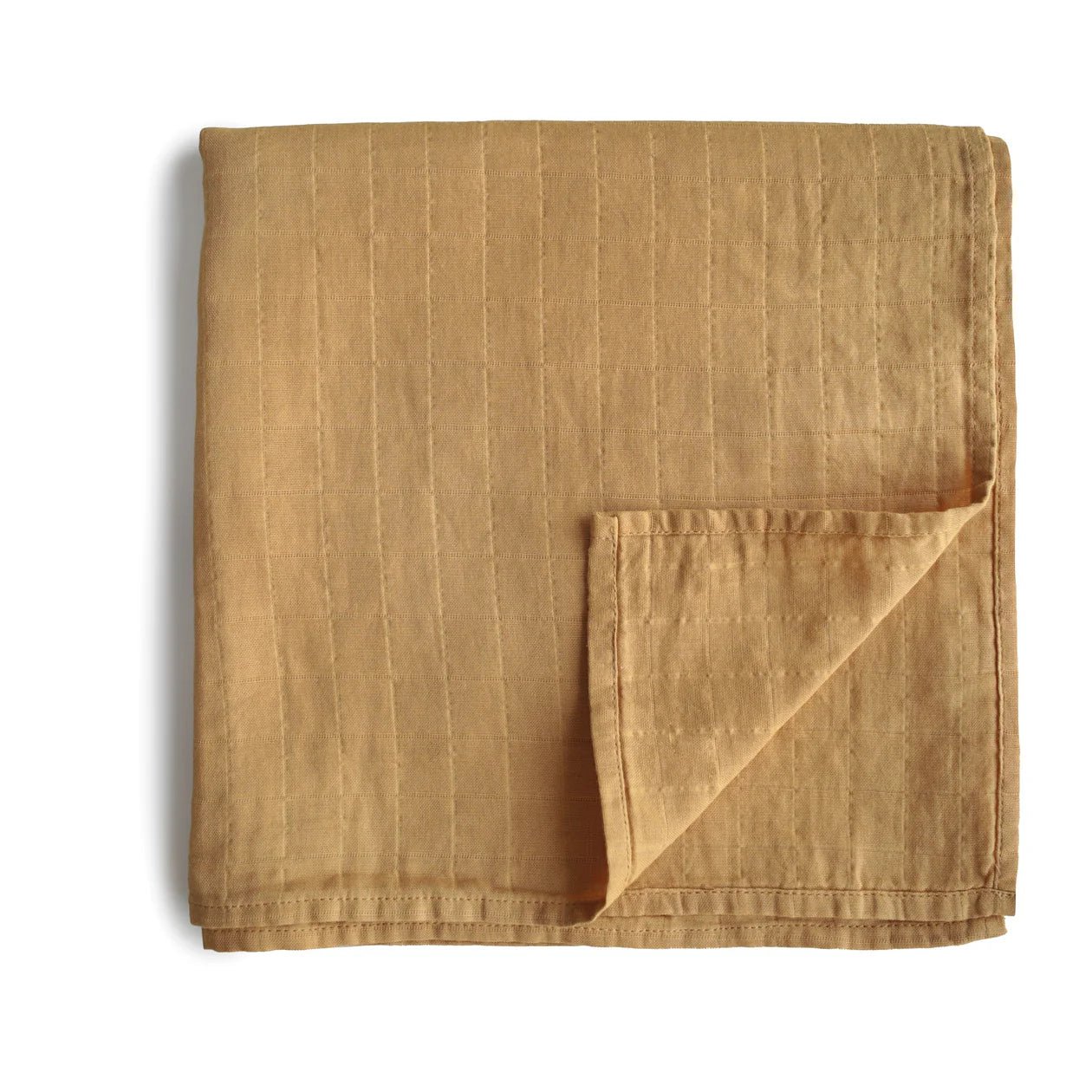 Organic Cotton Muslin Swaddle Blanket | Fall Yellow
