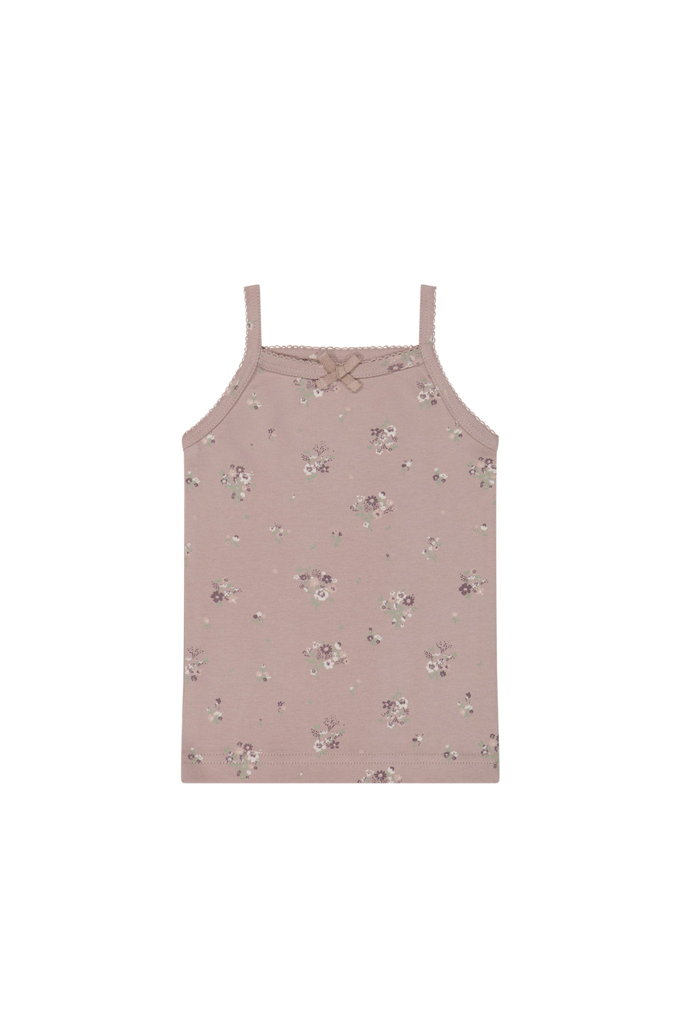 Organic Cotton Singlet - Lauren Floral Fawn