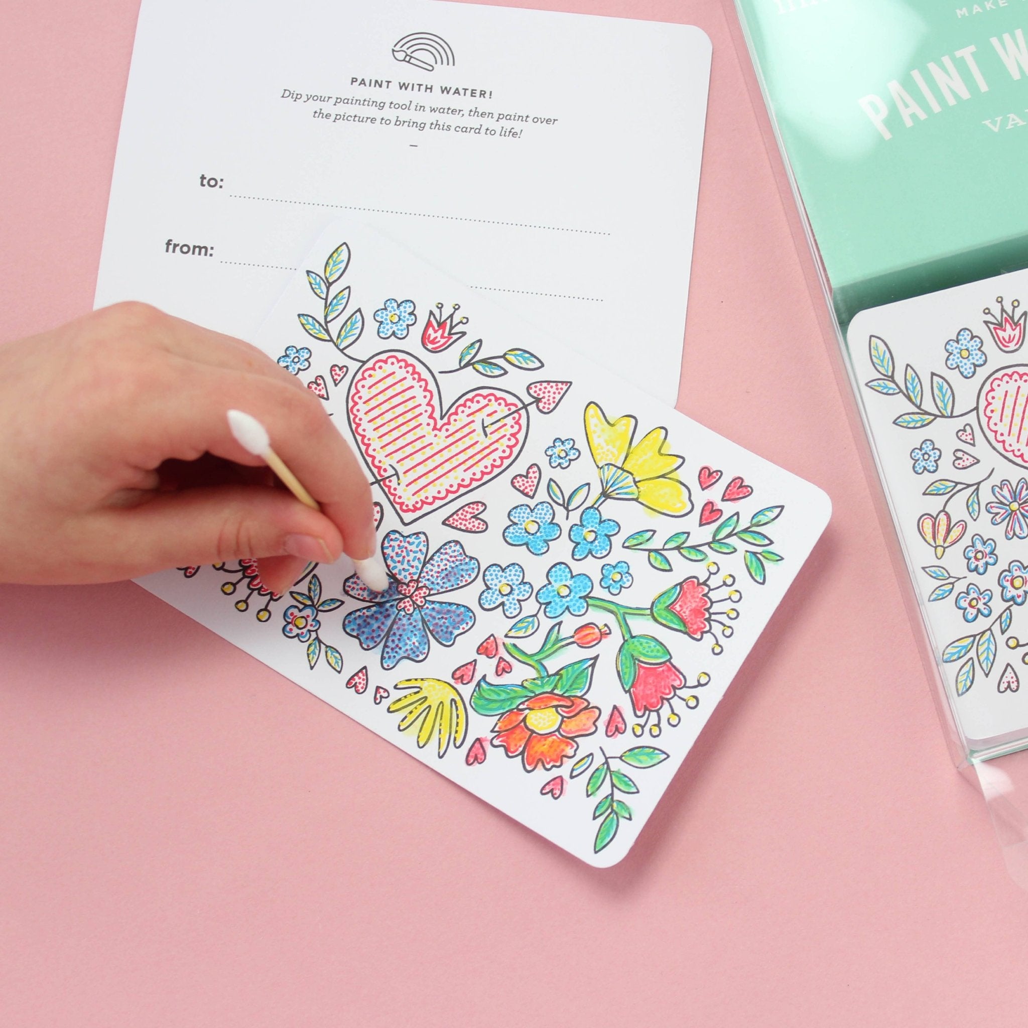 Paint with Water Valentine Cards | Floral