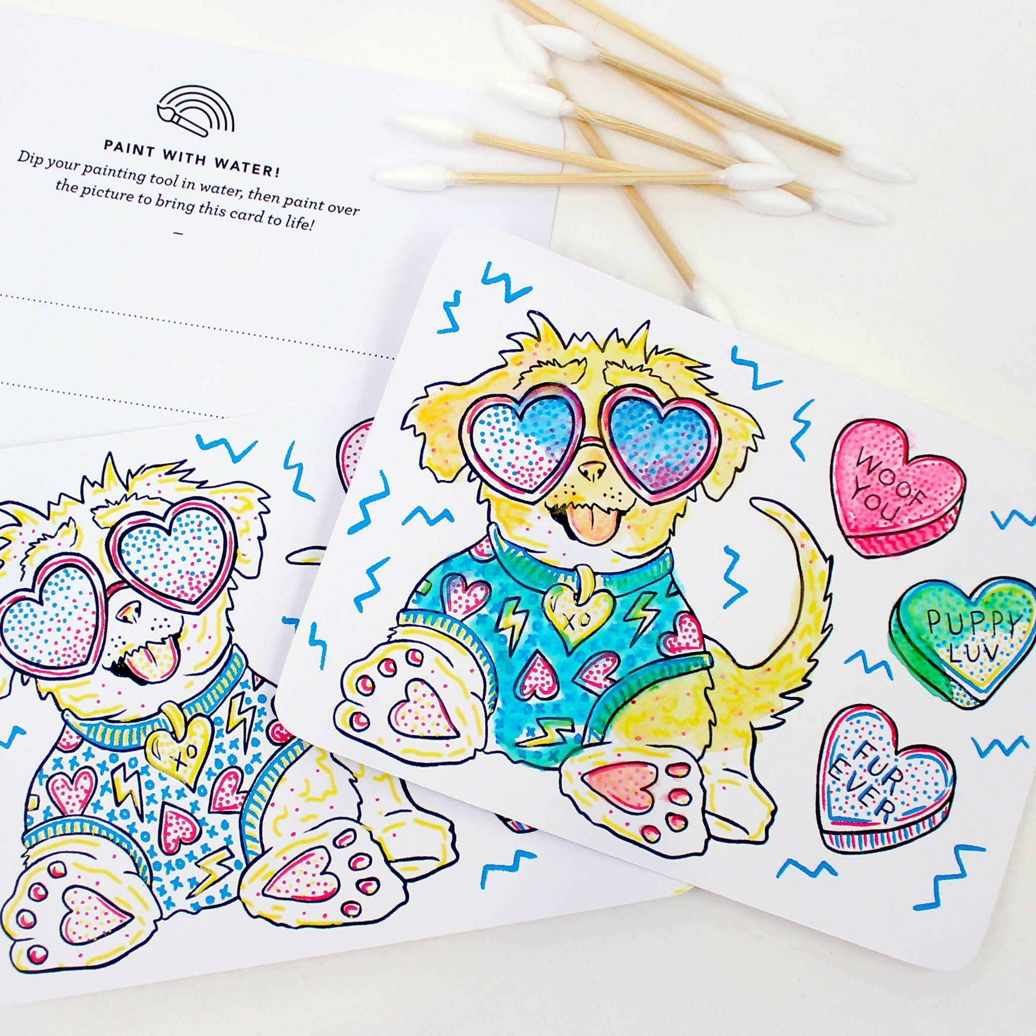 Paint with Water Valentine Cards | Puppy