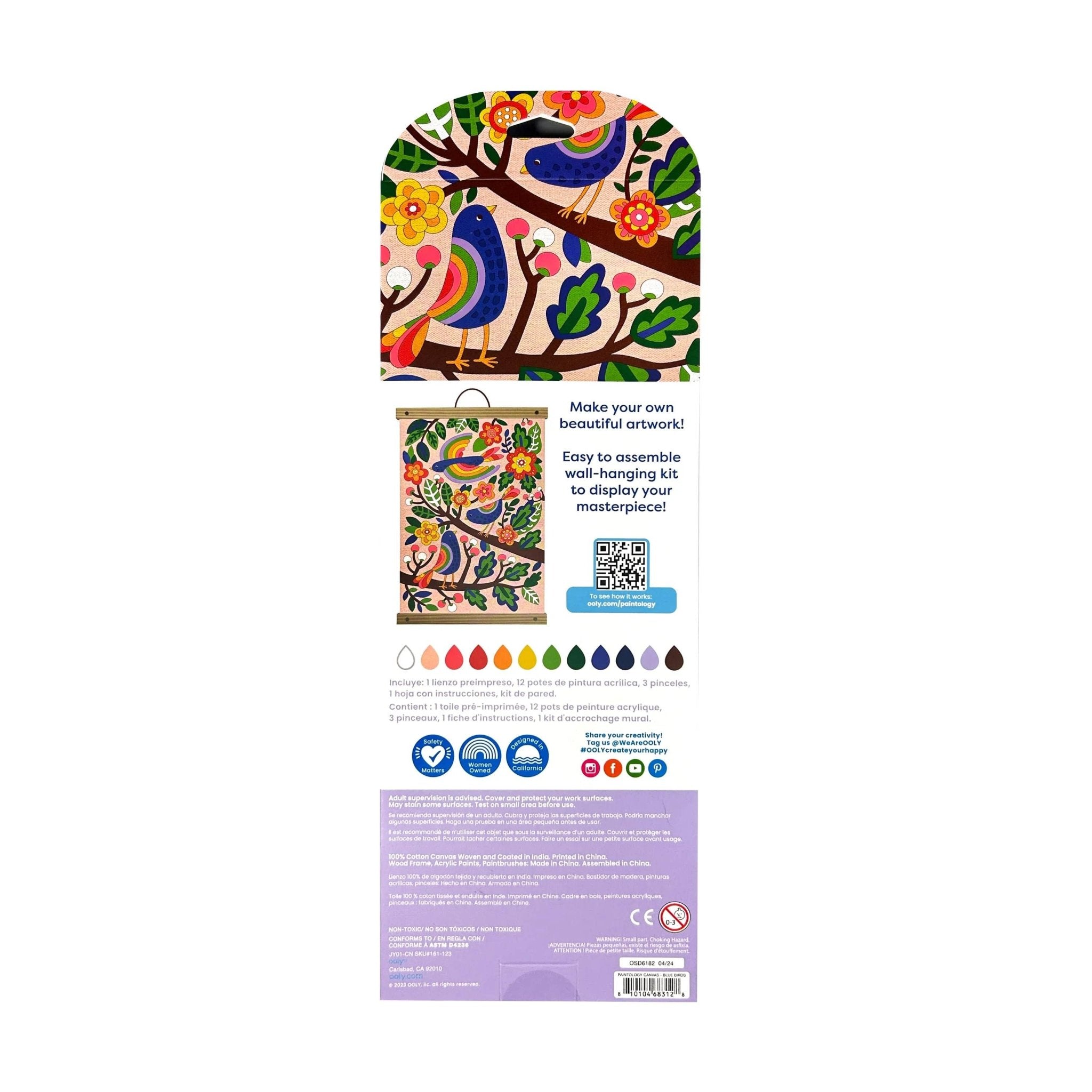 Paintology Paint By Number Canvas Kit | Blue Birds