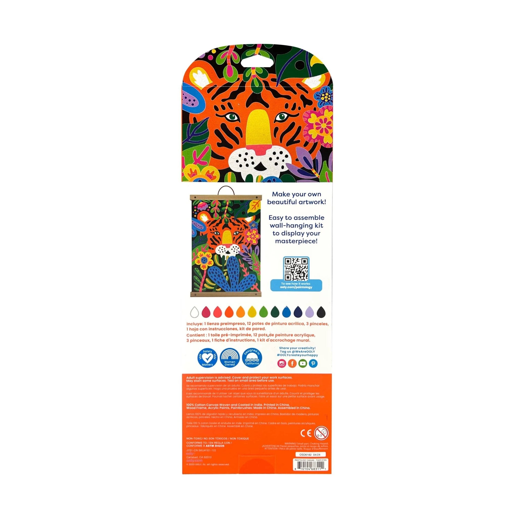 Paintology Paint By Number Canvas Kit | Tiger Eyes