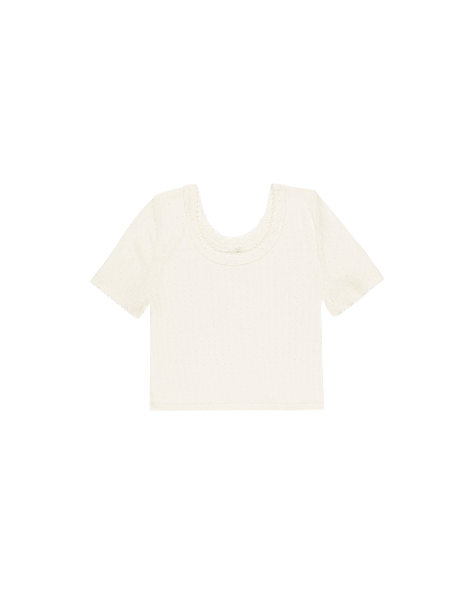 Pointelle Tee || Ivory