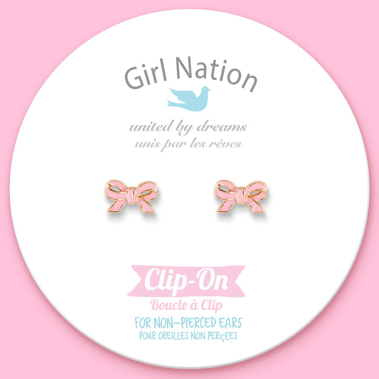 Pretty Pink Bow | Clip On Earrings