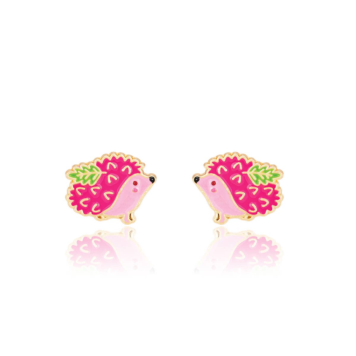 Prickly Pink Hedgehog | Stud Earrings
