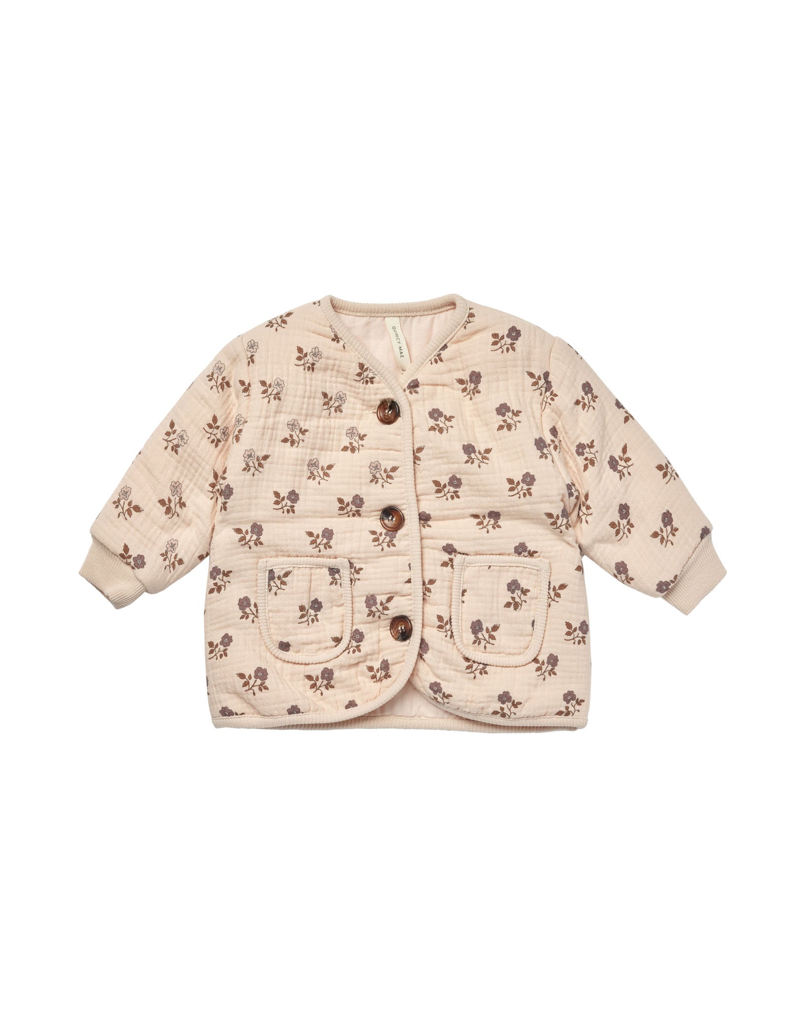 Quilted V - Neck Button Jacket | Fig Flora