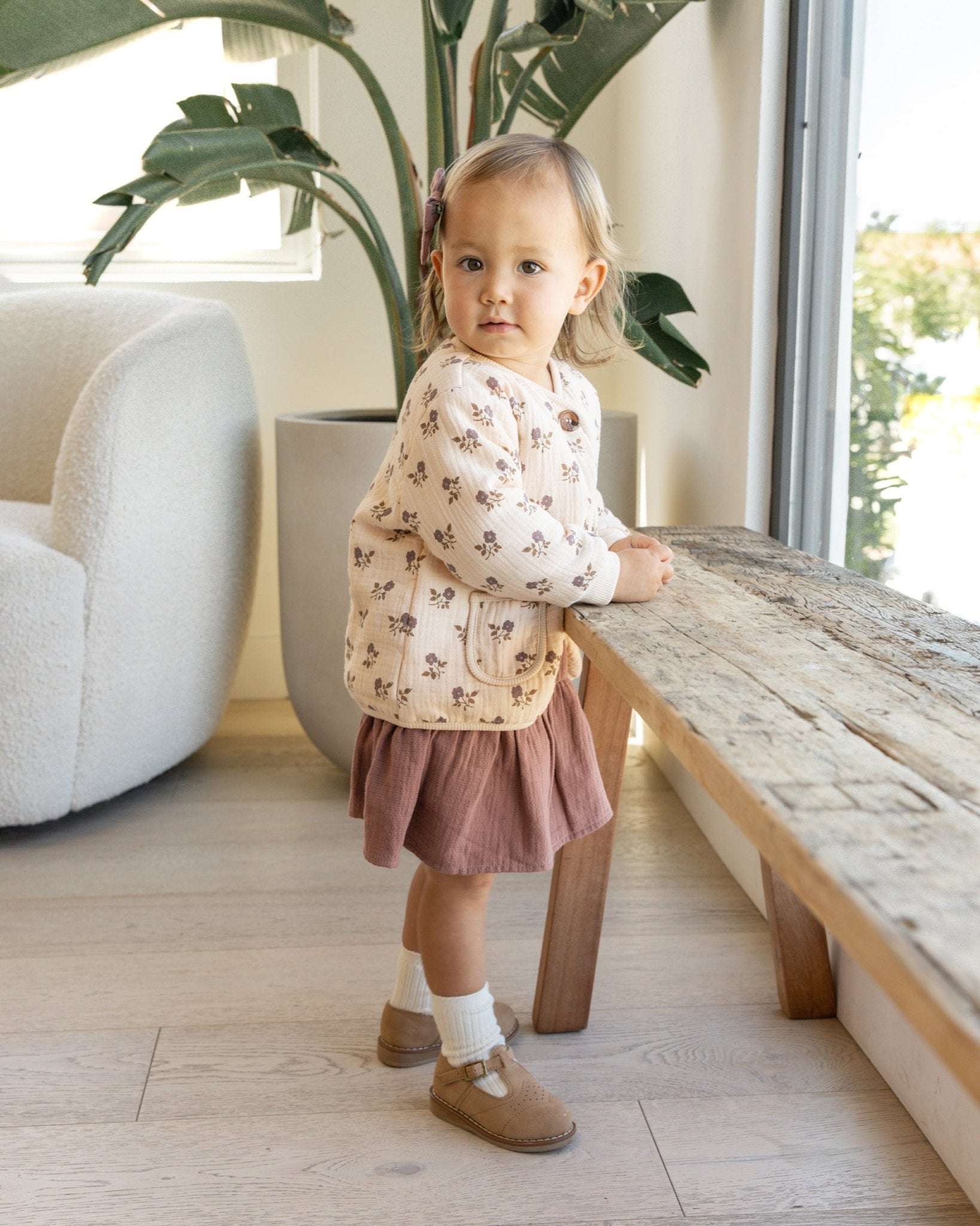 Quilted V - Neck Button Jacket | Fig Flora