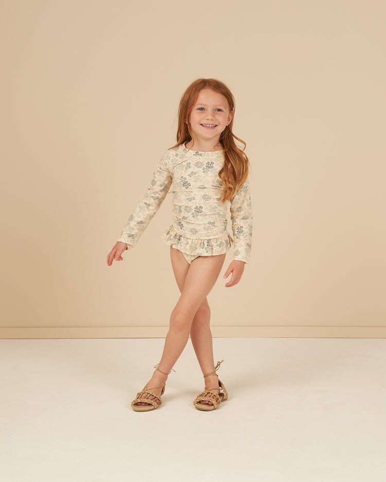 Rash Guard Girls Set || Blue Floral