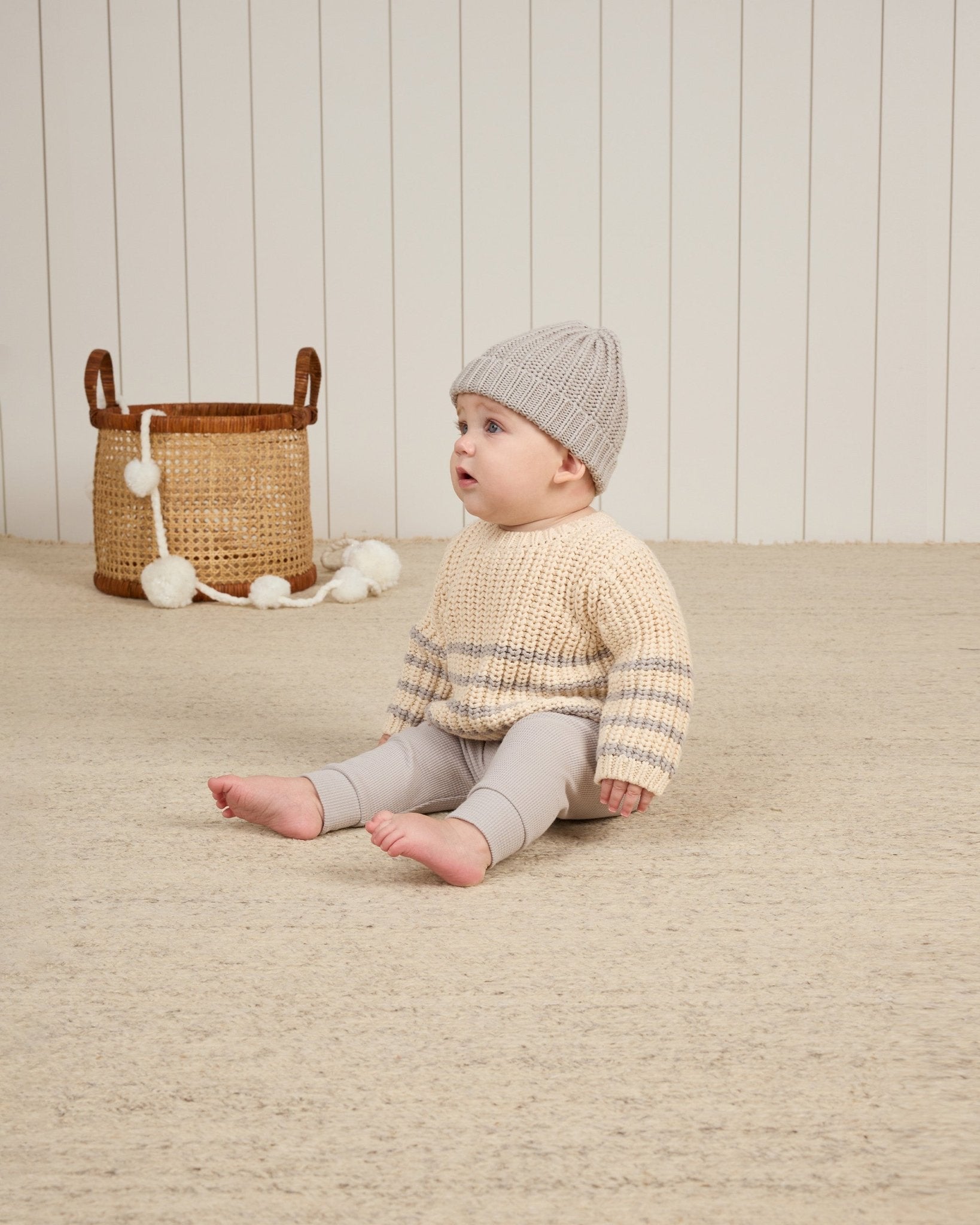 Rex Sweater || Fog Stripe - LAST 3/6M & 12/18M