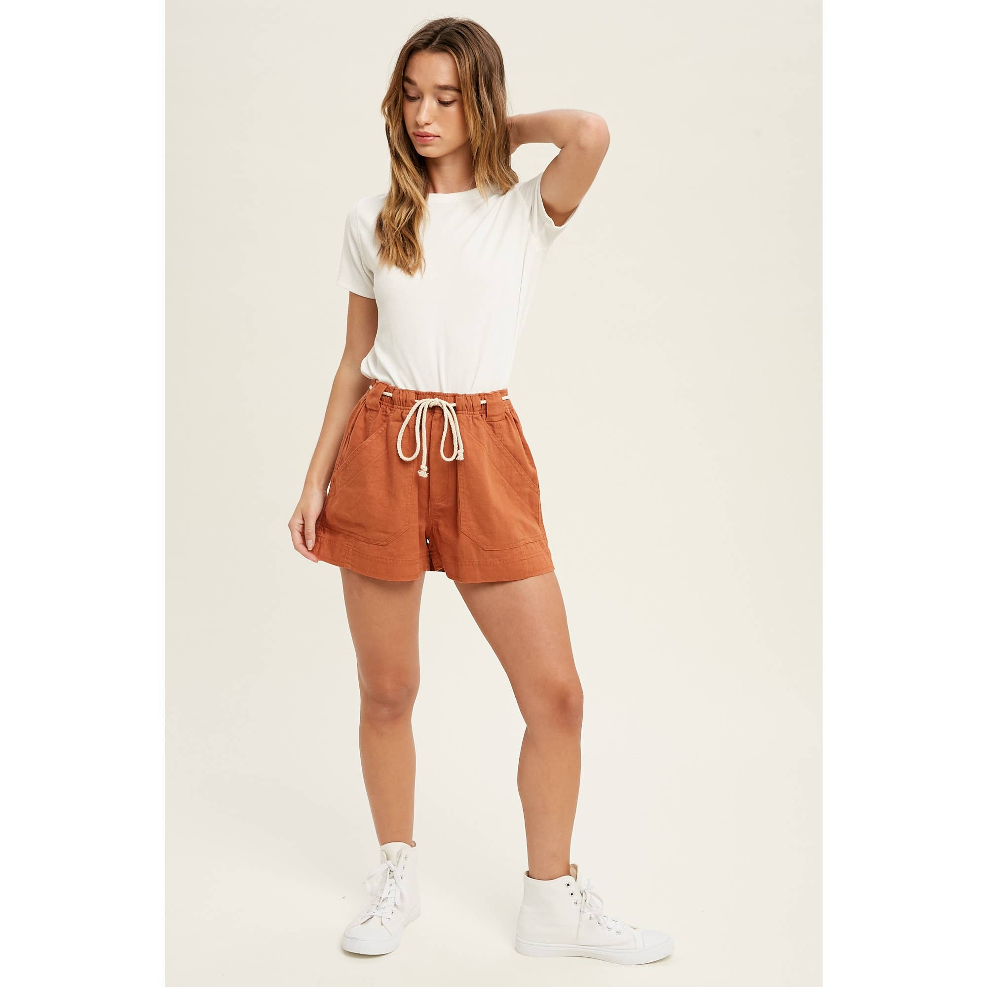 Ribbed Knit Basic T-Shirt | Ecru