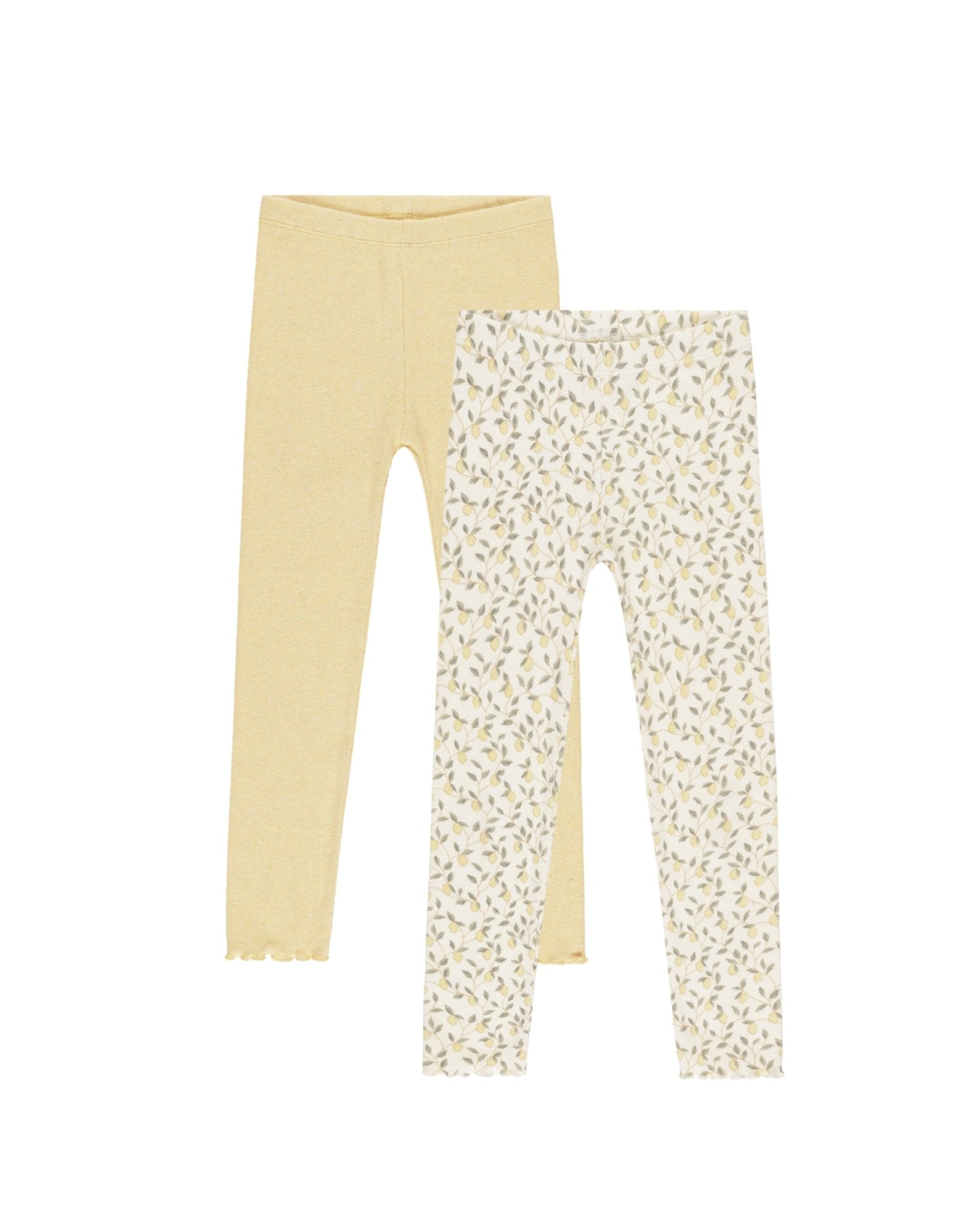 Ribbed Legging Set || Yellow, Lemons Ribbed Cotton