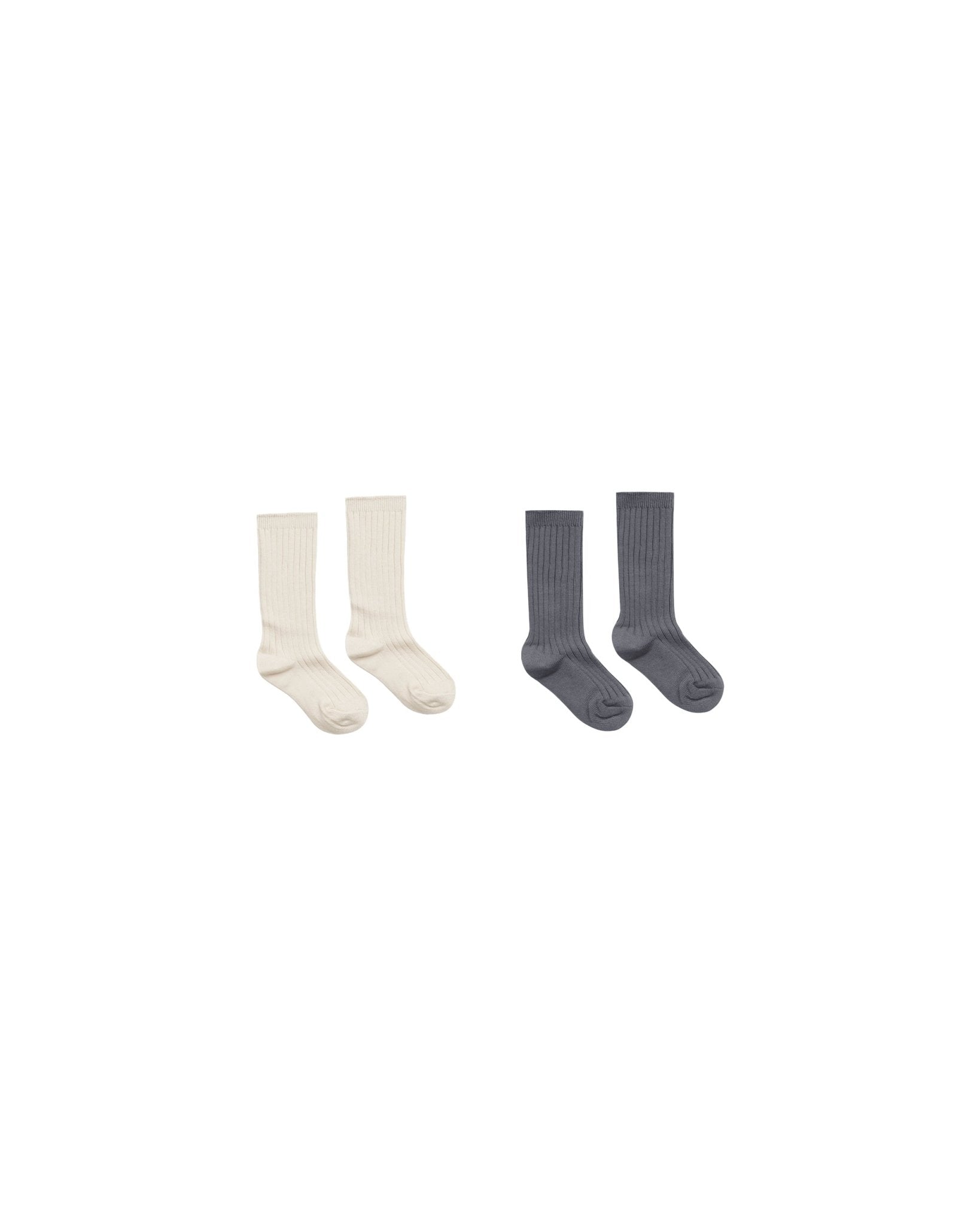 Ribbed Socks || Natural + Indigo - LAST 6/12M & 12/24M
