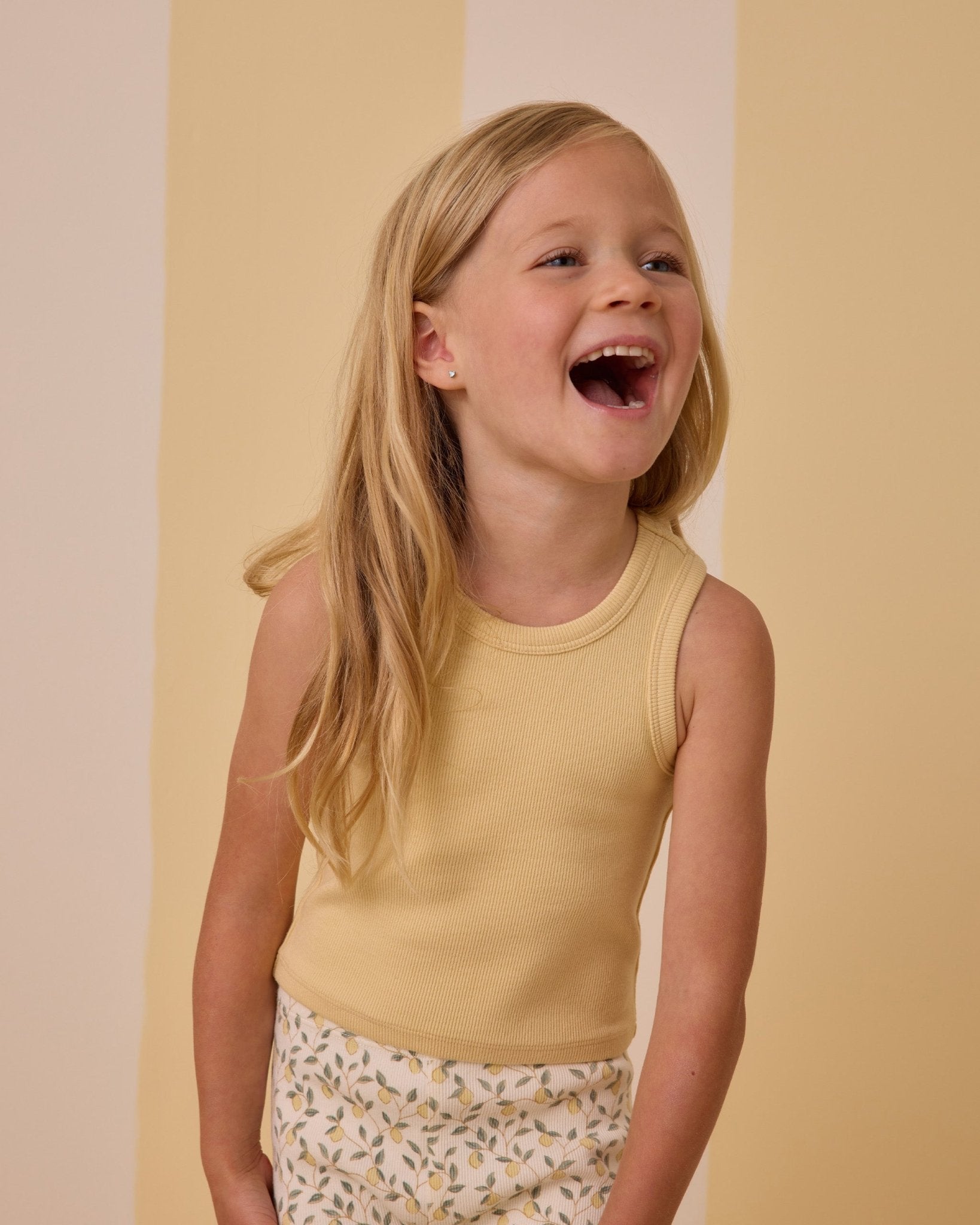 Ribbed Tank Set || Yellow, Ivory