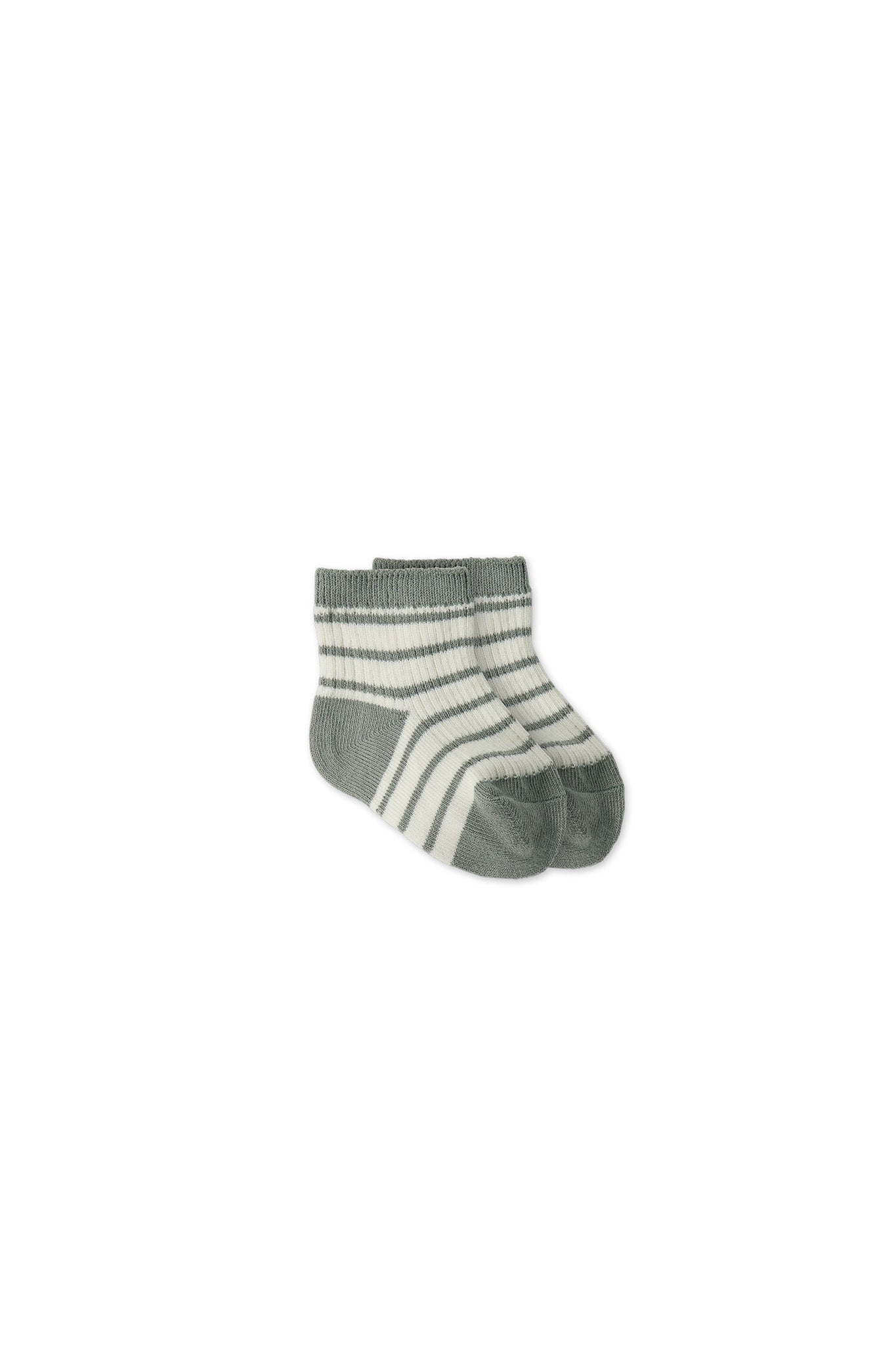 Rocco Stripe Crew Socks || Sage/Cloud