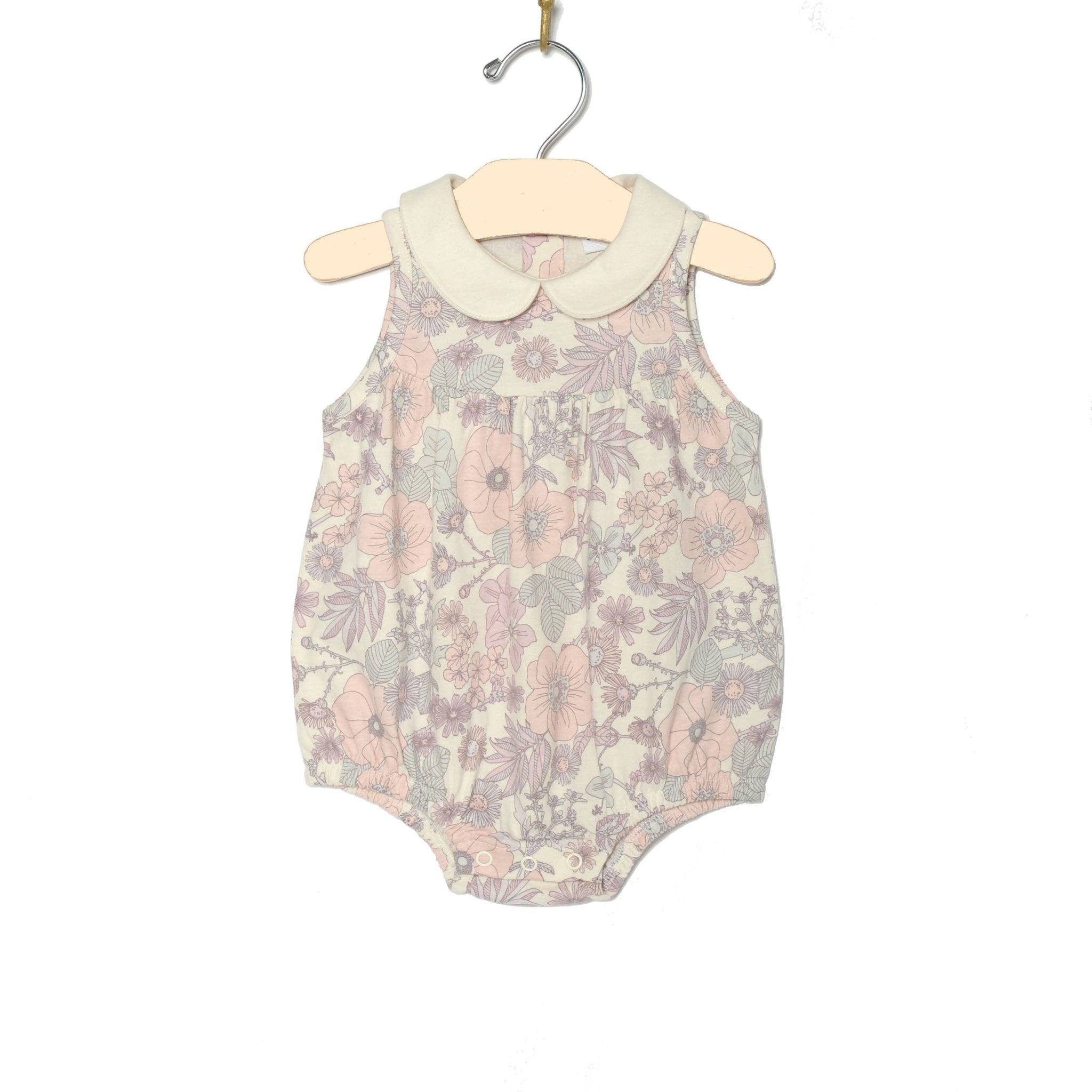 Round Collar Romper || Vintage Floral
