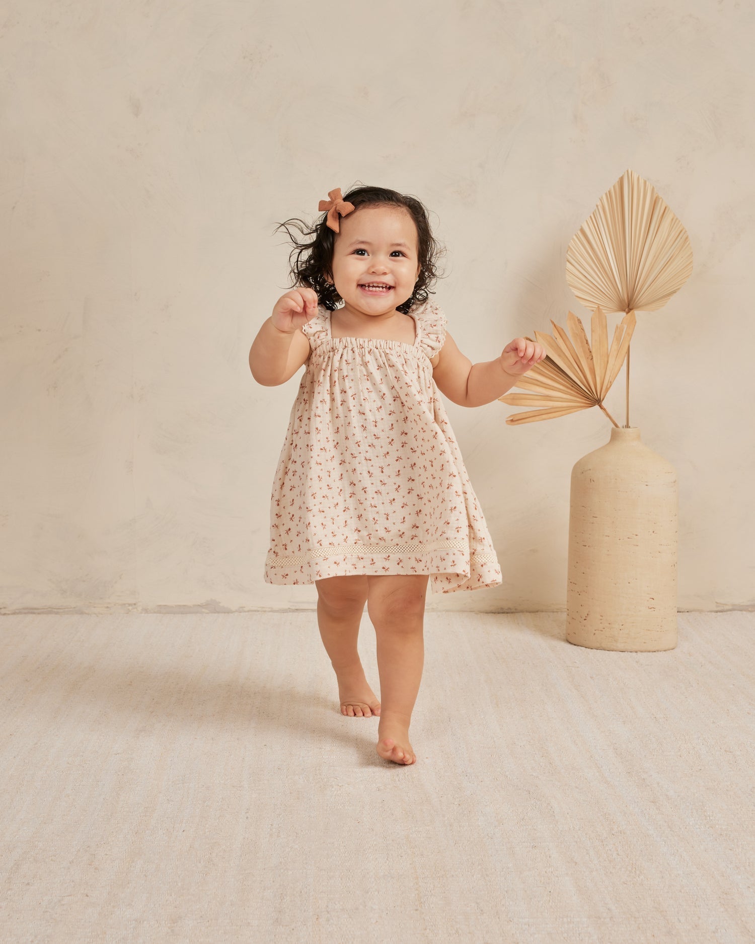 Ruffle Tank Dress || Clay Ditsy - LAST 0/3M & 3/6M