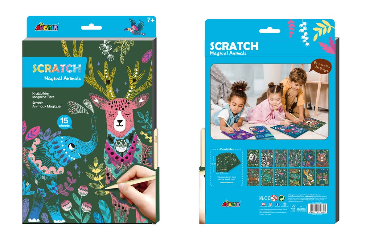 Scratch Art Book - Large MAGICAL ANIMALS